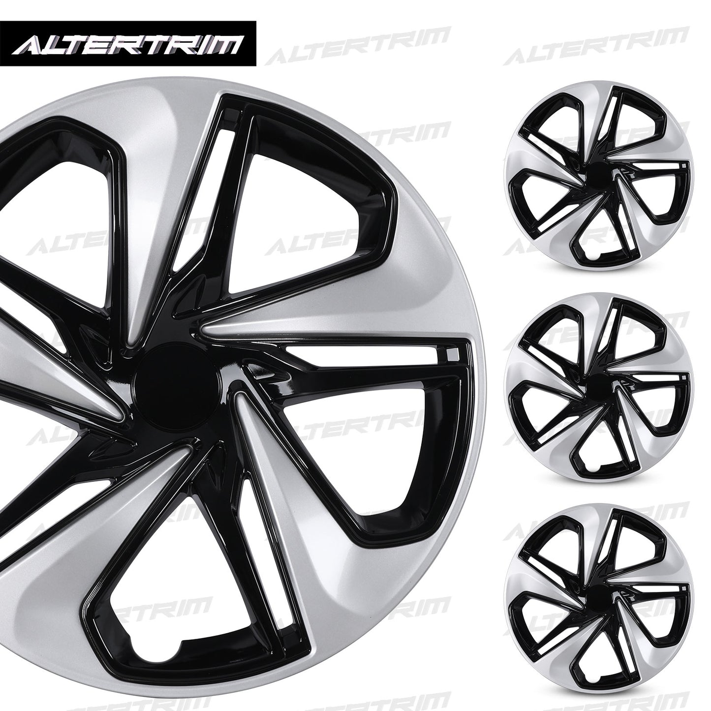 16 Inch Wheel Hubcaps for 2016-2026 Honda Civic Sedan - Silver Lacquer & Black Lacquer