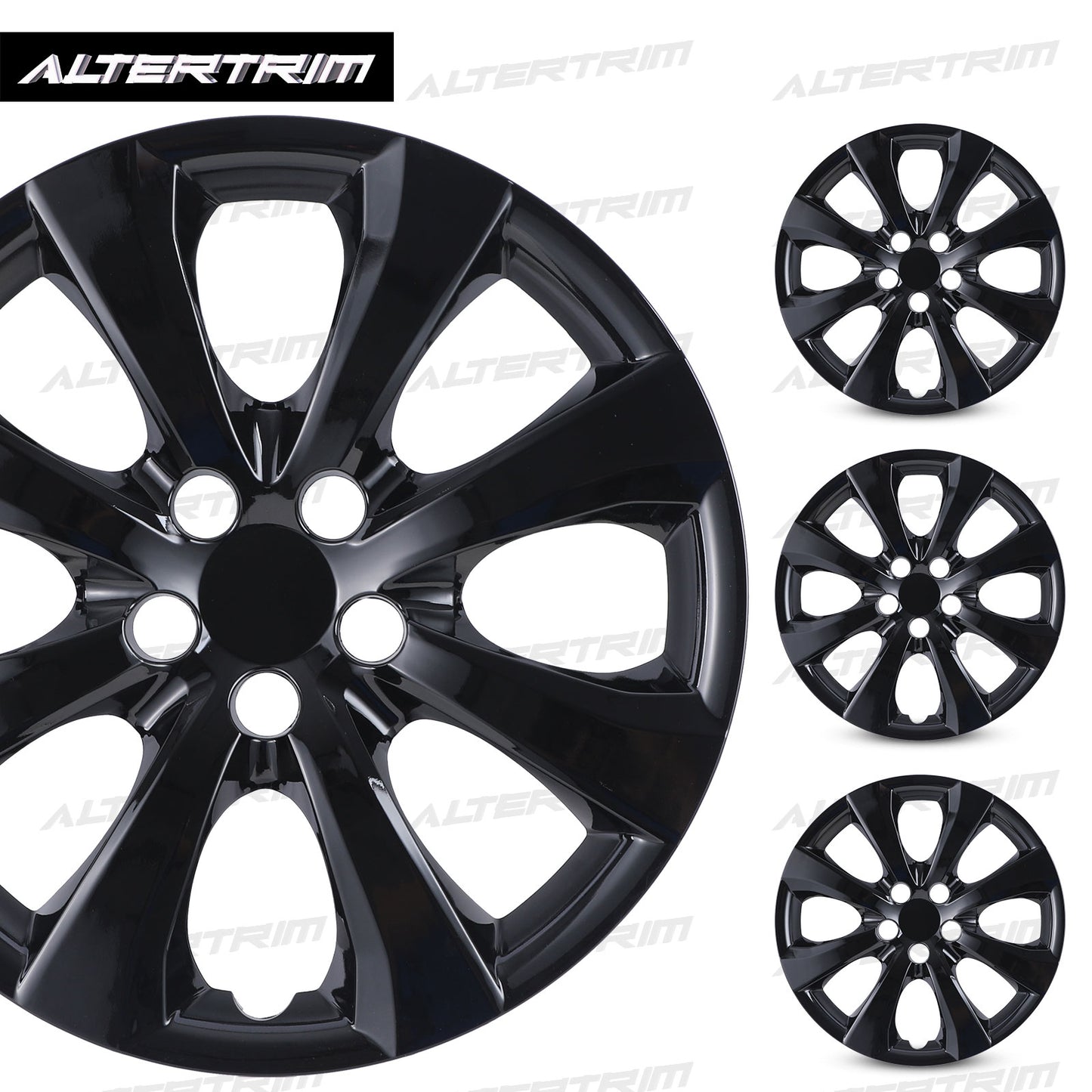16 Inch Wheel Hubcaps for 2014-2026 TOYOTA Corolla and 2009-2014 TOYOTA Matrix - Black Lacquer