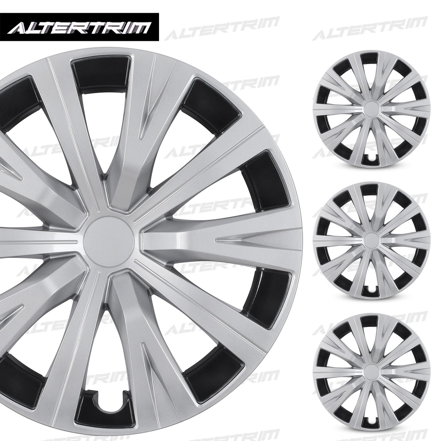 16 Inch Wheel Hubcaps for 2015-2024 TOYOTA Camry - Silver Lacquer & Black Lacquer
