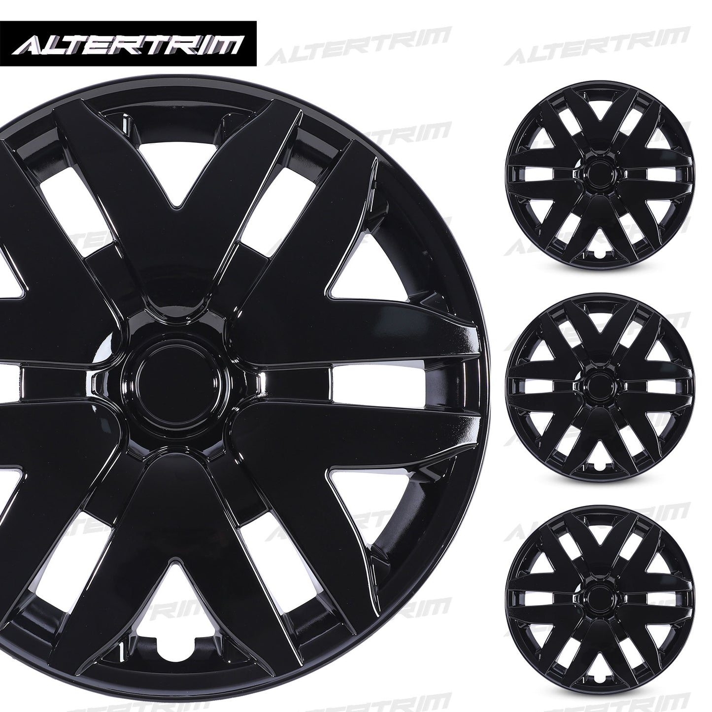 16 Inch Wheel Hubcaps for 2004-2010 Toyota Sienna - Black Lacquer
