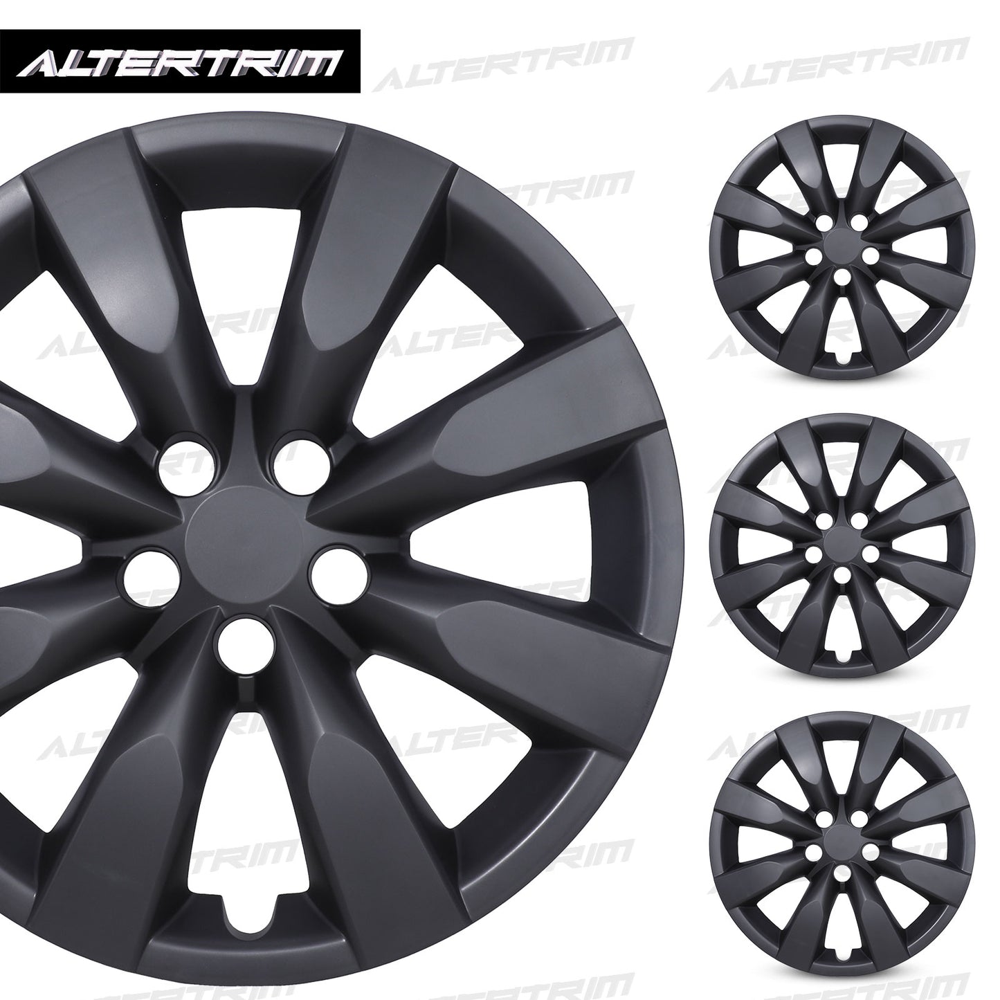 16 Inch Wheel Hubcaps for 2009-2019 TOYOTA Corolla and 2009-2014 TOYOTA Matrix - Matte Black