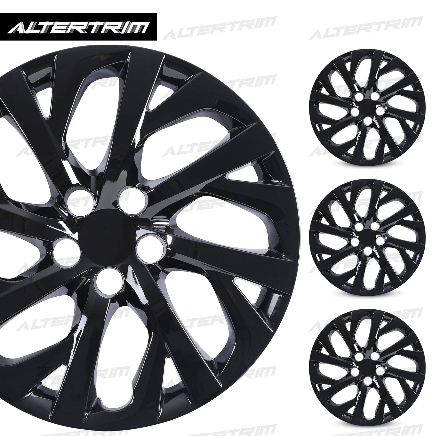 16 Inch Wheel Hubcaps for 2009-2026 TOYOTA Corolla and 2009-2014 TOYOTA Matrix - Black Lacquer