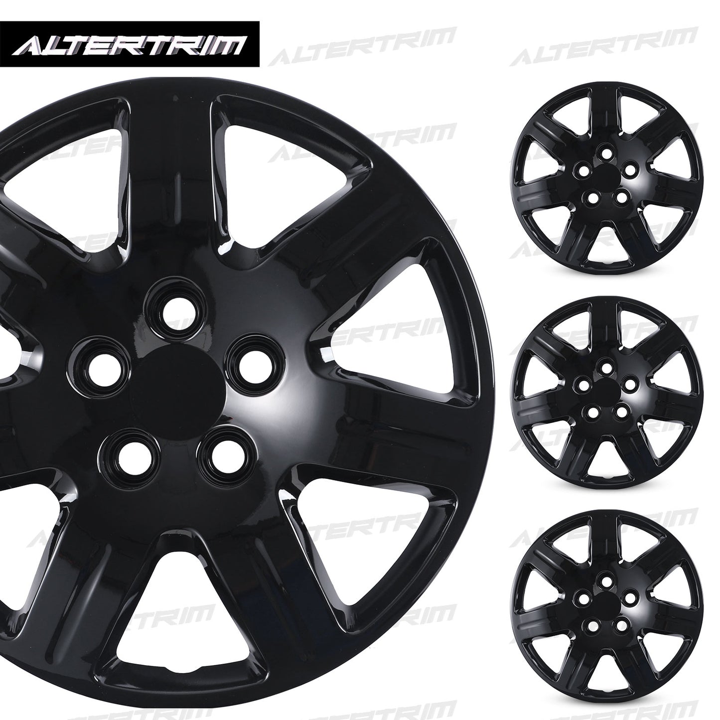 16 Inch Wheel Hubcaps for 2006-2011 Honda Civic - Black Lacquer