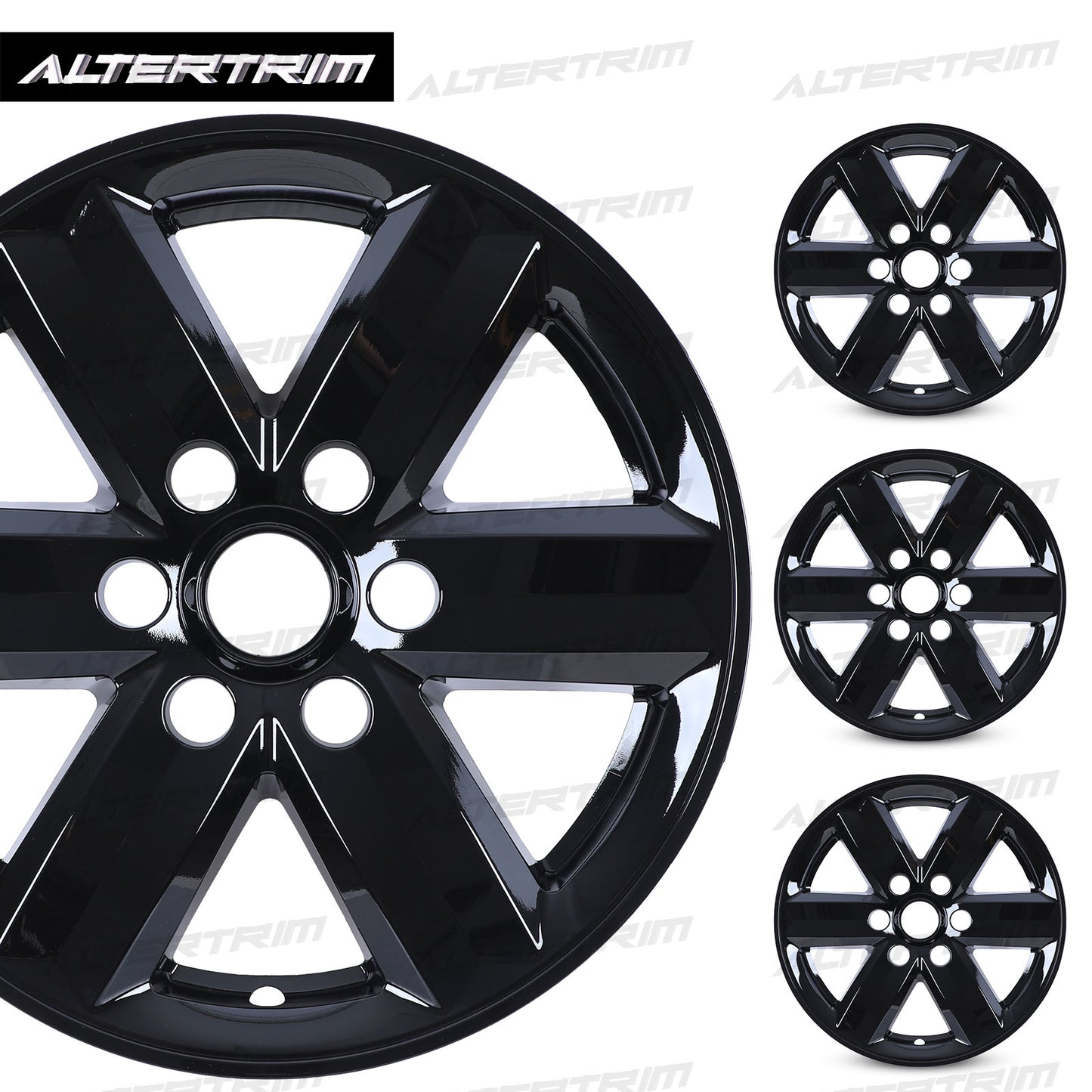 17 Inch Wheel Skins for 2021-2025 Ford F-150 - Black Lacquer