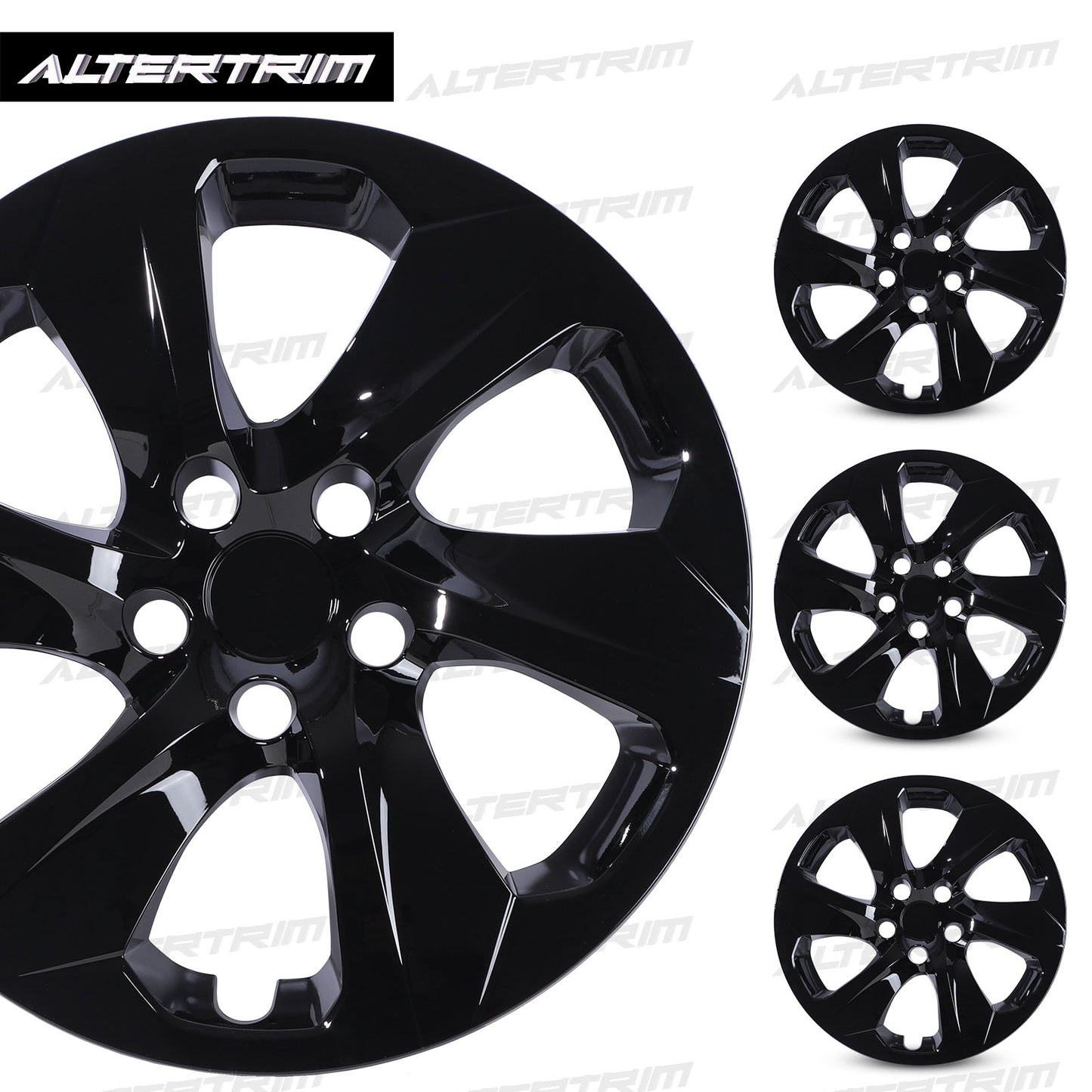 17 Inch Wheel Hubcaps for 2019-2025 Toyota RAV4 - Black Lacquer