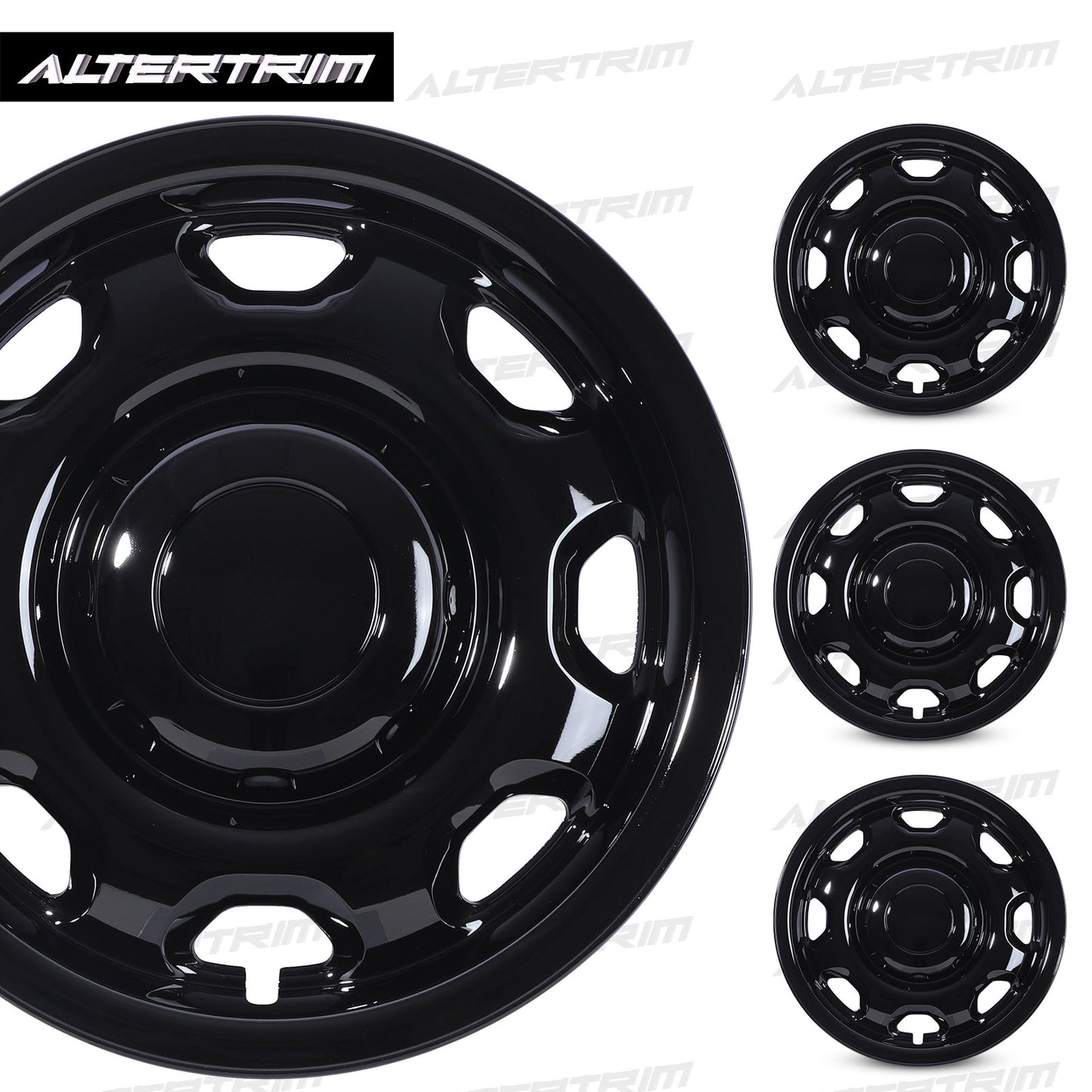 17 Inch Wheel Hubcaps for 2010-2026 Ford F-150 XL - Black Lacquer