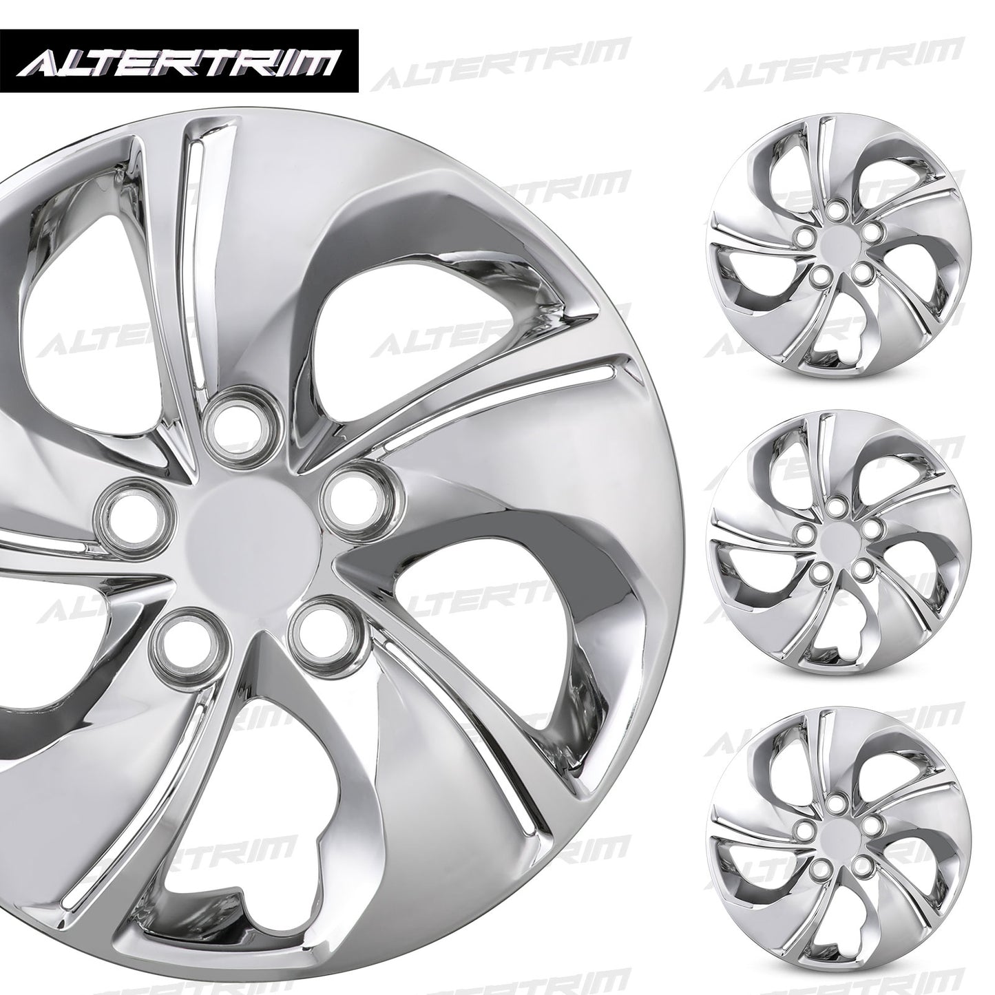 15 Inch Wheel Hubcaps for 2013-2015 Honda Civic Sedan/ 2013 Honda Civic Coupe - Chrome