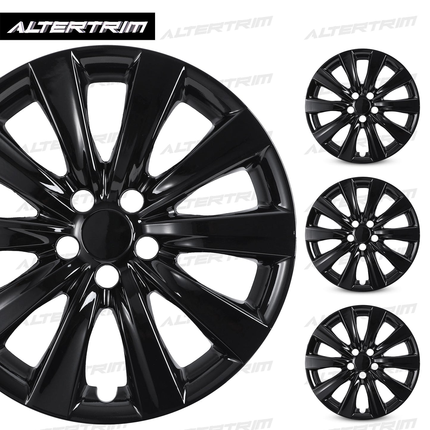 16 Inch Wheel Hubcaps for 2009-2026 TOYOTA Corolla and 2009-2014 TOYOTA Matrix - Black Lacquer