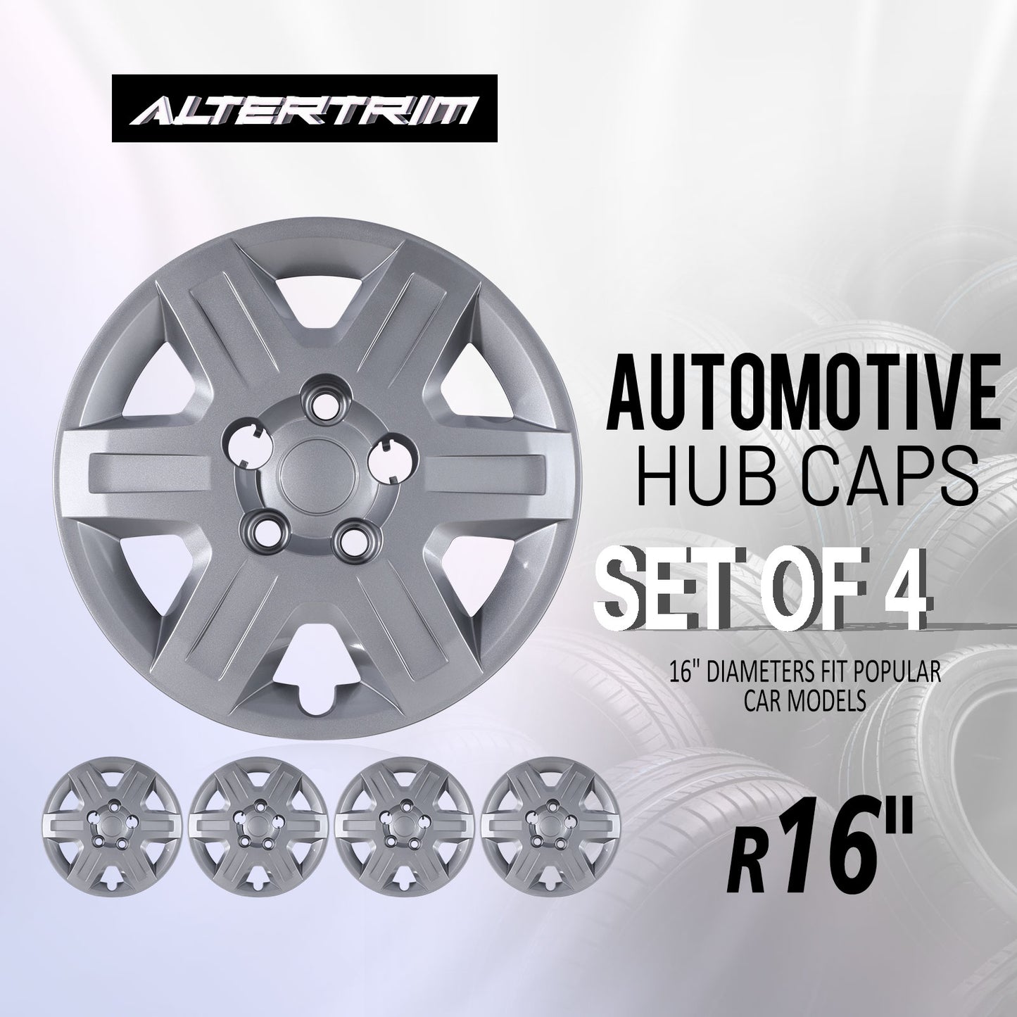 16 Inch Wheel Hubcaps for 2008-2016 Dodge Grand & Caravan/2008-2010 Chrysler Town & Country - Lacquer