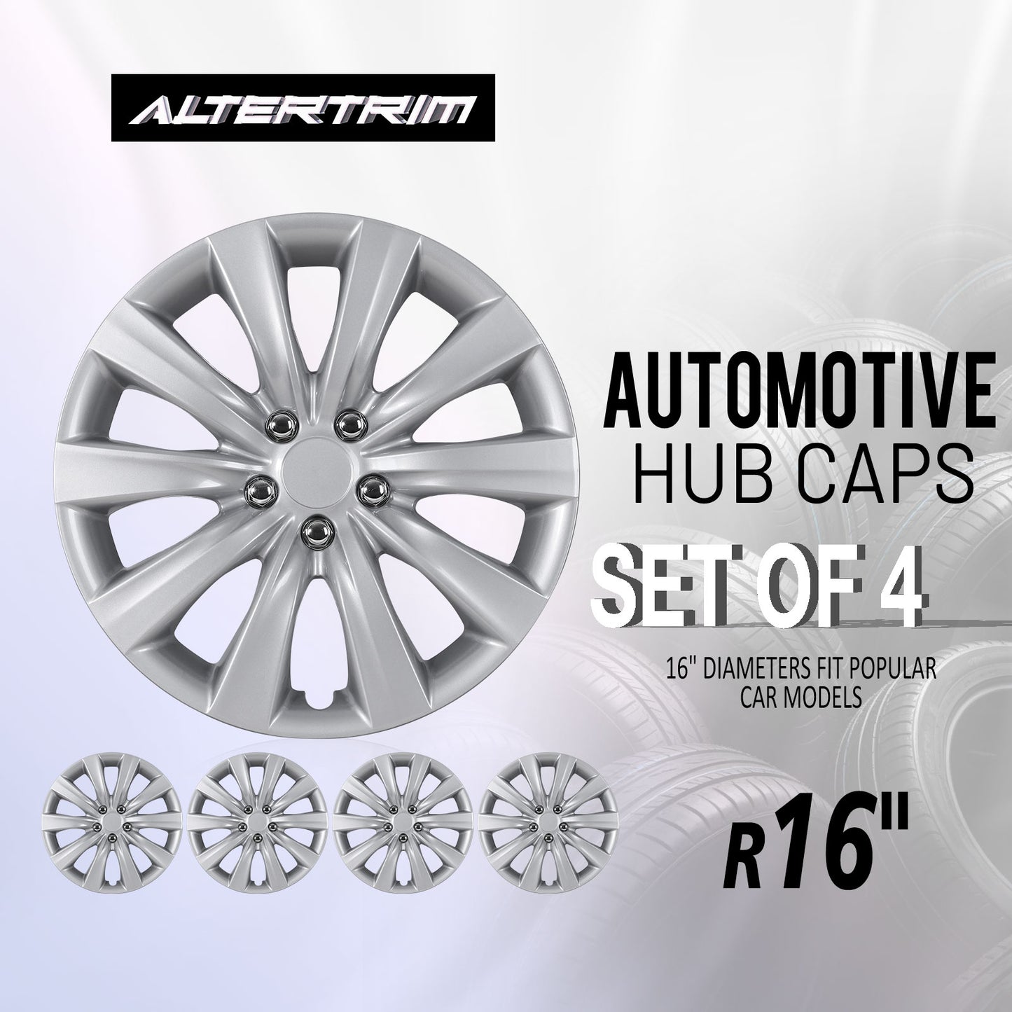 16 Inch Wheel Hubcaps for 2009-2026 TOYOTA Corolla and 2009-2014 TOYOTA Matrix w/decorative screws - Lacquer