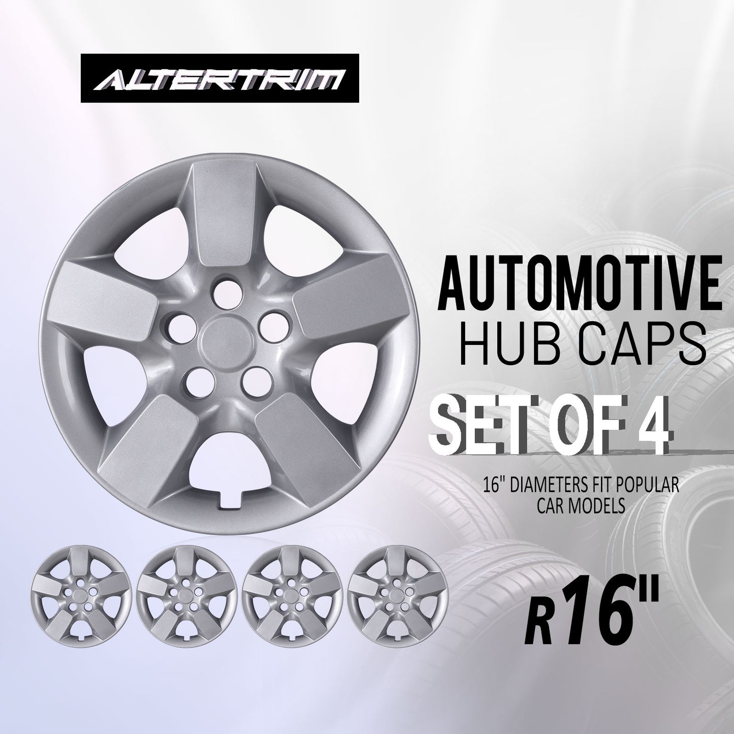 16 Inch Wheel Hubcaps for 2008-2015 Nissan Rogue - Lacquer