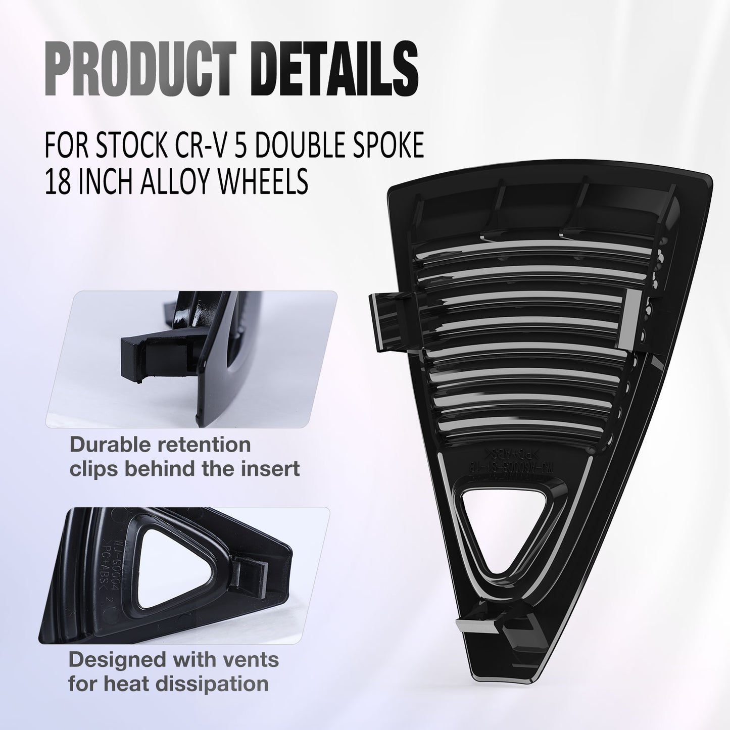 18 Inch Wheel Inserts for 2023-2025 Honda CR-V EX / EX-L - Black Lacquer (S1 Style)