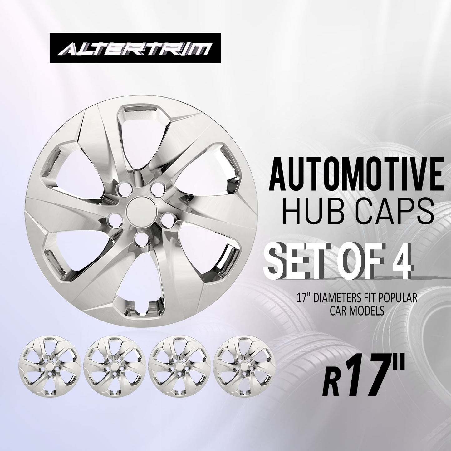 17 Inch Wheel Hubcaps for 2019-2025 Toyota RAV4 - Chrome