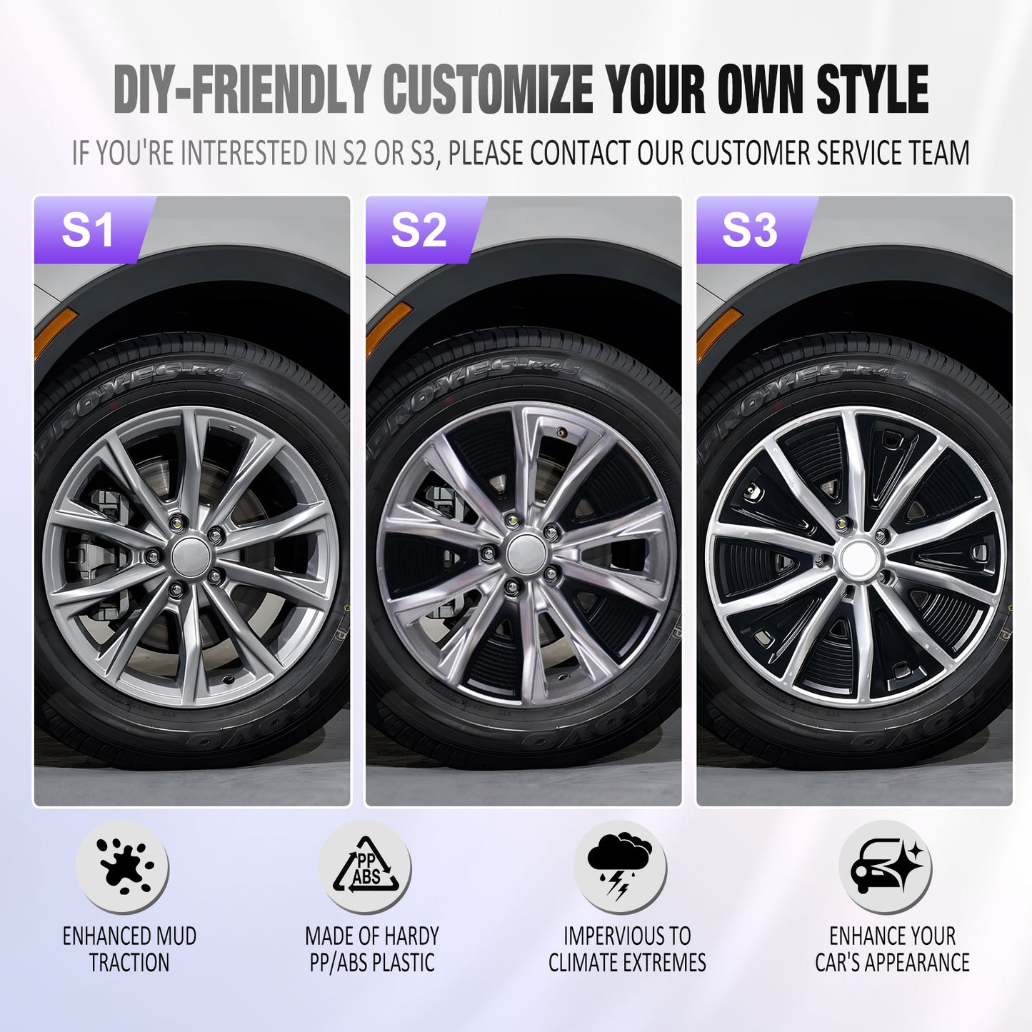 18 Inch Wheel Inserts for 2023-2025 Honda CR-V EX / EX-L - Matte Black (S1 Style)