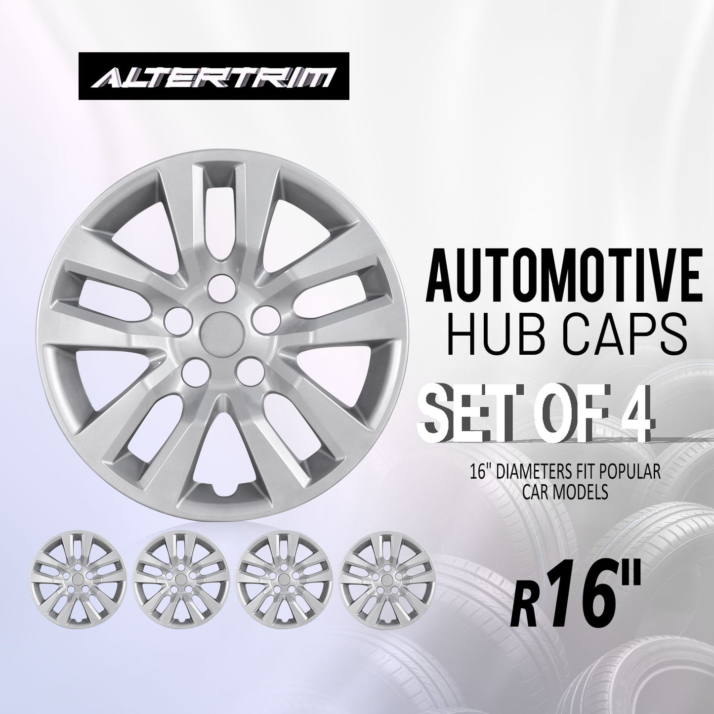 16 Inch Wheel Hubcaps for 2013-2018 Nissan Altima Sedan - Lacquer
