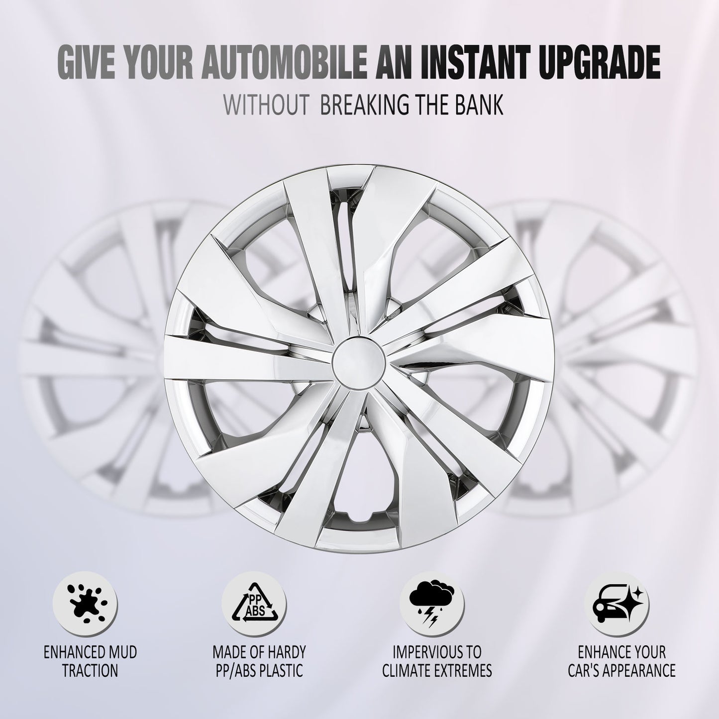 15 Inch Wheel Hubcaps for 2007-2026 Nissan Versa - Chrome