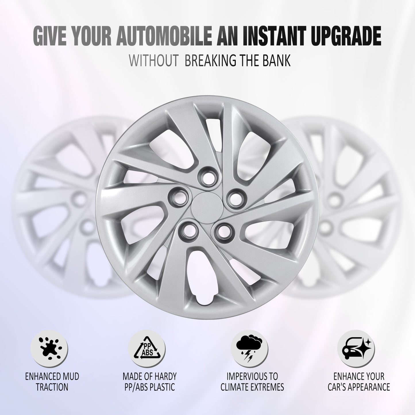 15 Inch Wheel Hubcaps for 2017-2020 Hyundai Elantra Sedan - Lacquer