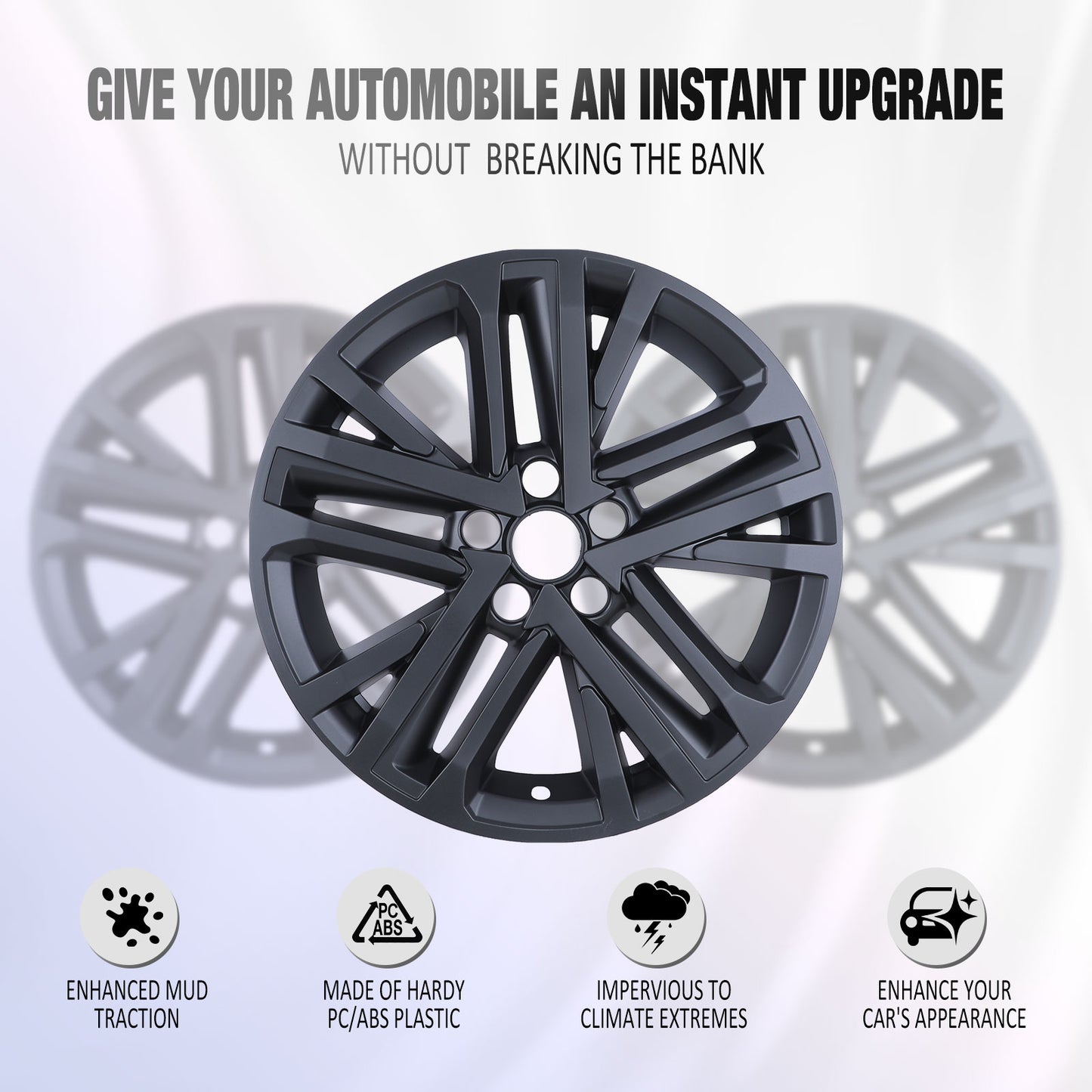 18 Inch Wheel Skins for 2025-2026 Toyota Camry Hybrid SE/XLE model - Matte Black