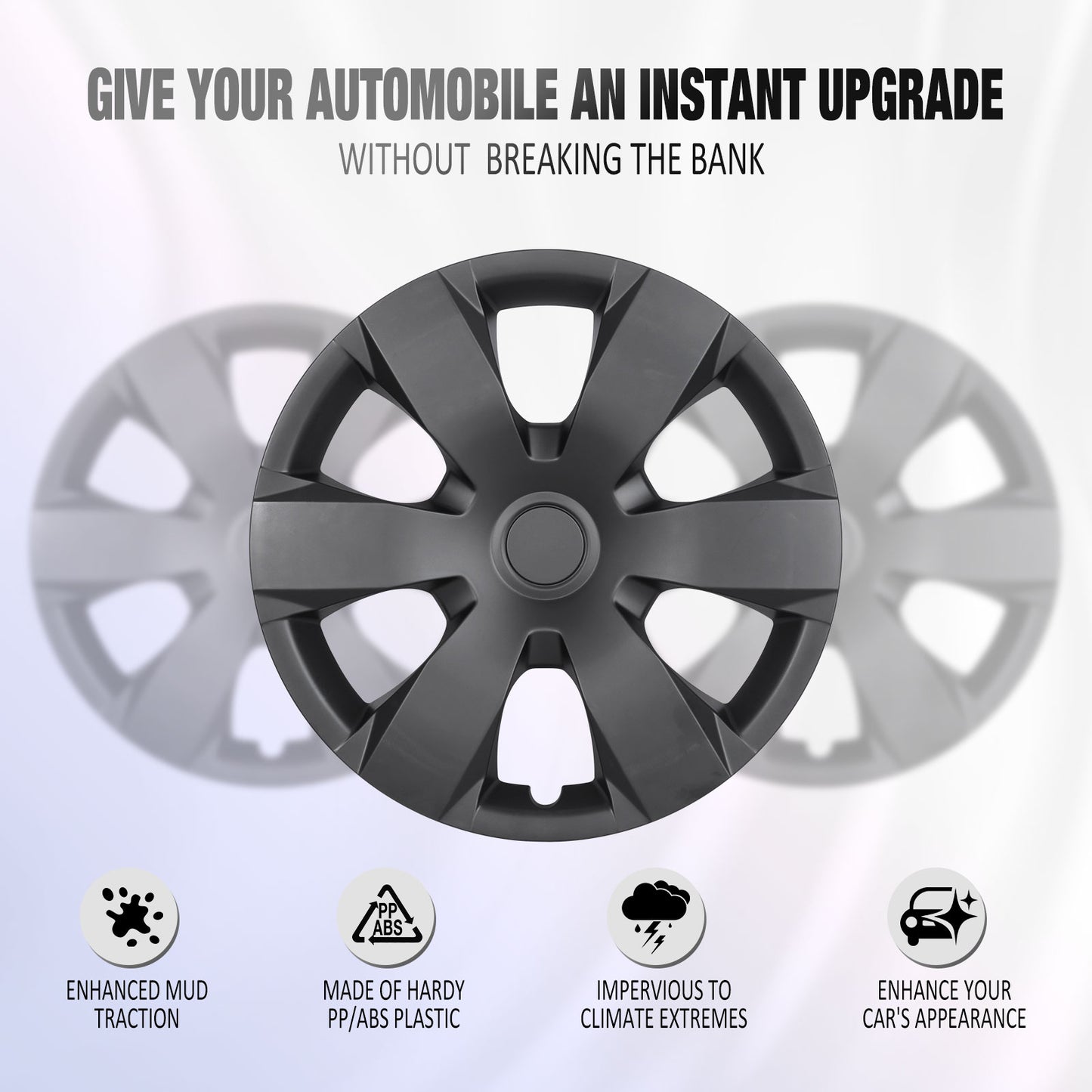 16 Inch Wheel Hubcaps for 2007-2011 TOYOTA Camry - Matte Black