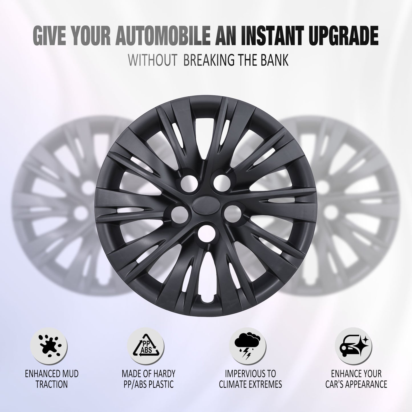 16 Inch Wheel Hubcaps for 2012-2014 TOYOTA Camry - Matte Black