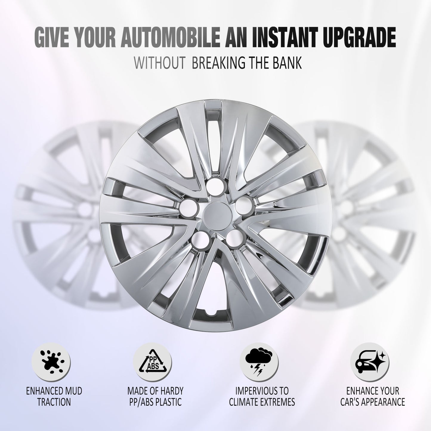16 Inch Wheel Hubcaps for 2020-2026 Nissan Sentra - Chrome