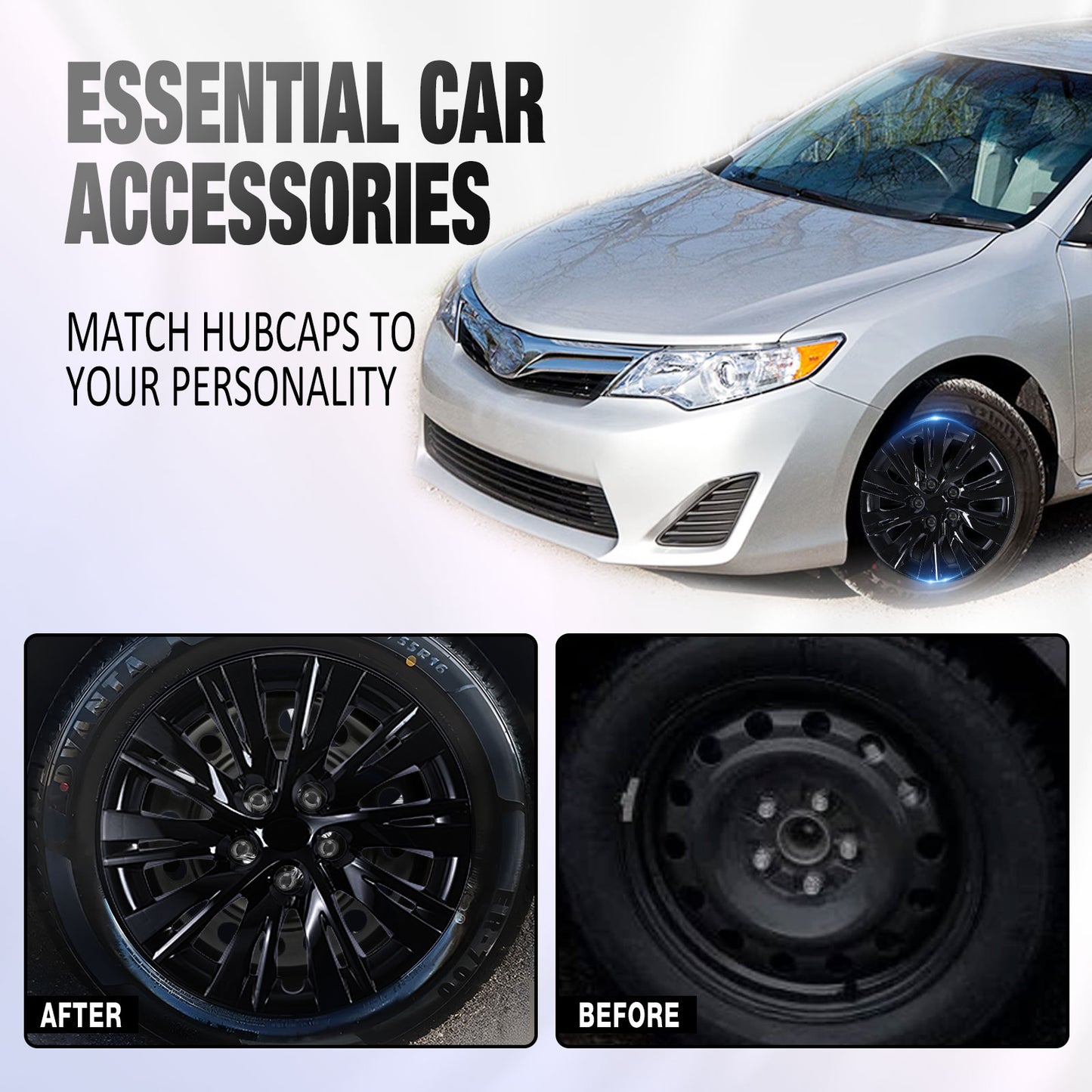16 Inch Wheel Hubcaps for 2012-2014 TOYOTA Camry - Black Lacquer