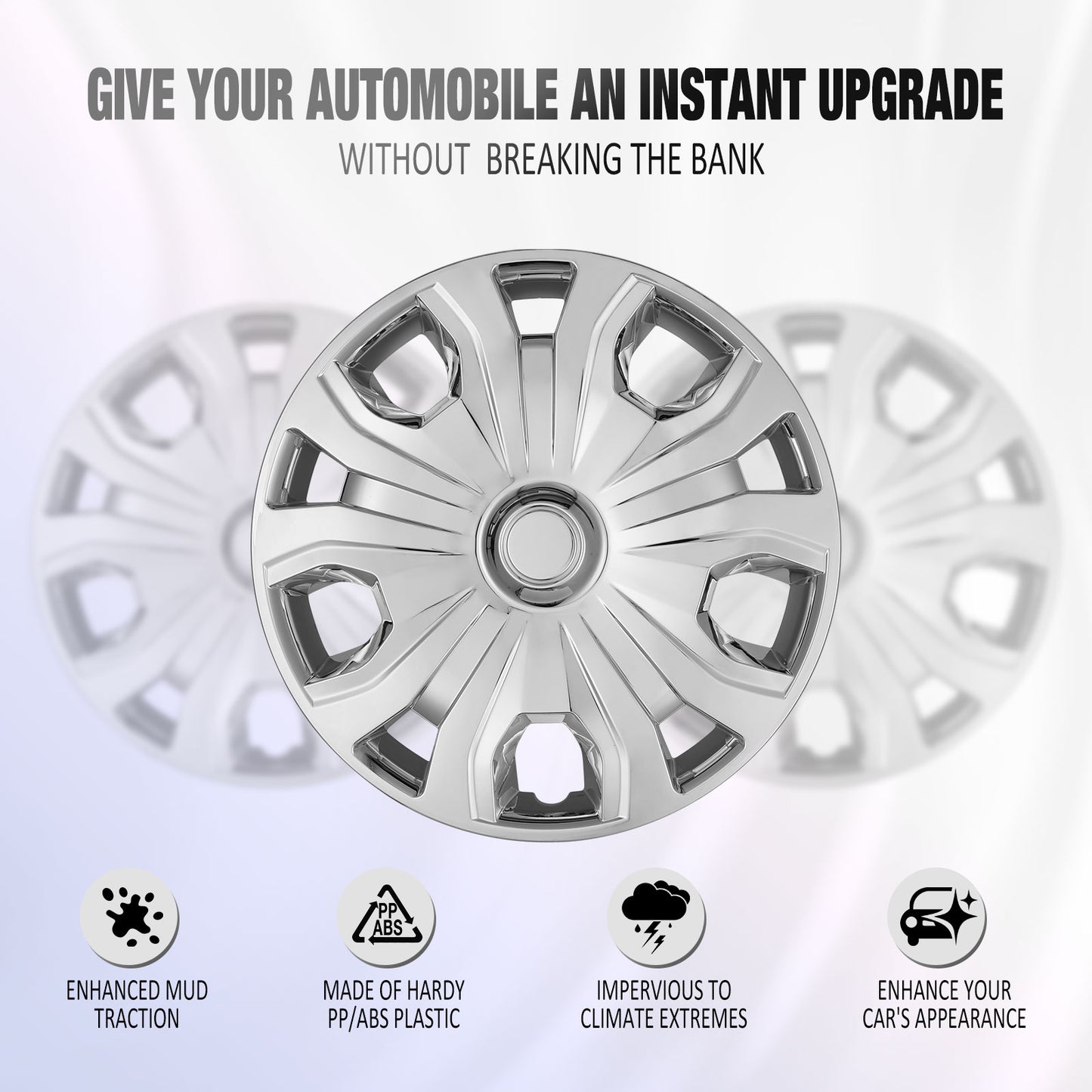 16 Inch Wheel Hubcaps for 2014-2023 Ford Transit Connect - Chrome