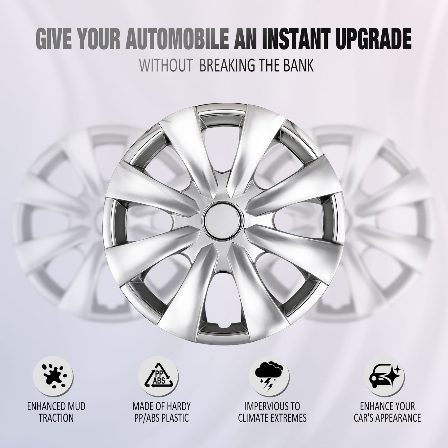 15 Inch Wheel Hubcaps for 2009-2019 TOYOTA Corolla - Chrome