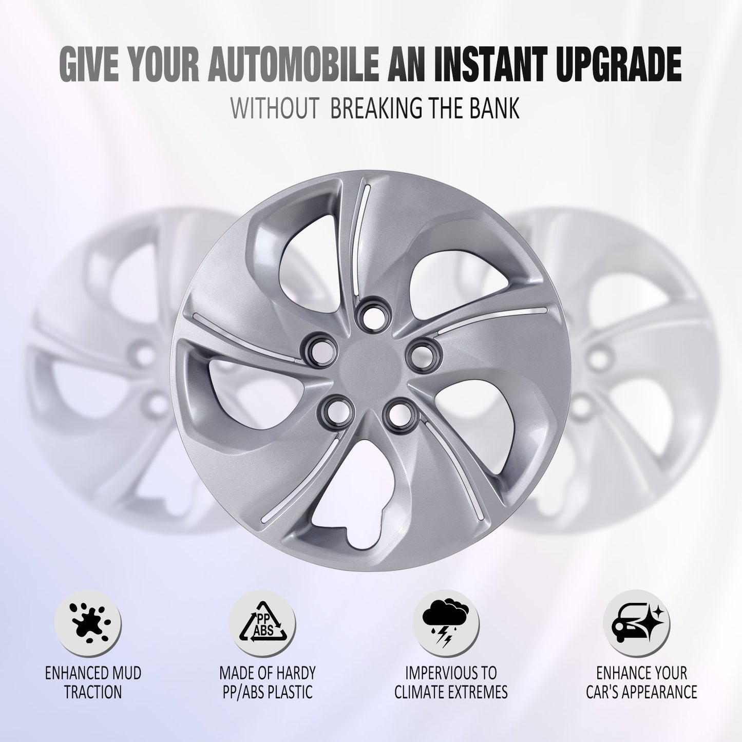 15 Inch Wheel Hubcaps for 2013-2015 Honda Civic Sedan/ 2013 Honda Civic Coupe - Lacquer