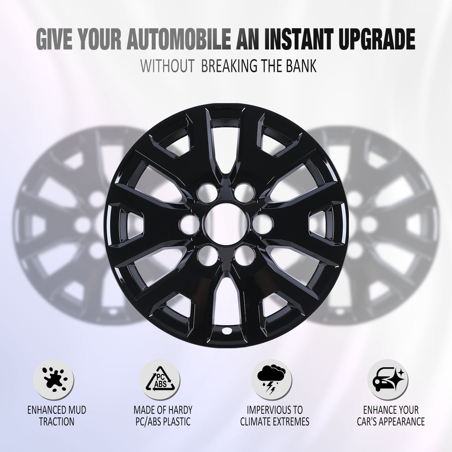 17 Inch Wheel Skins for 2024-2026 Toyota Tacoma - Black Lacquer