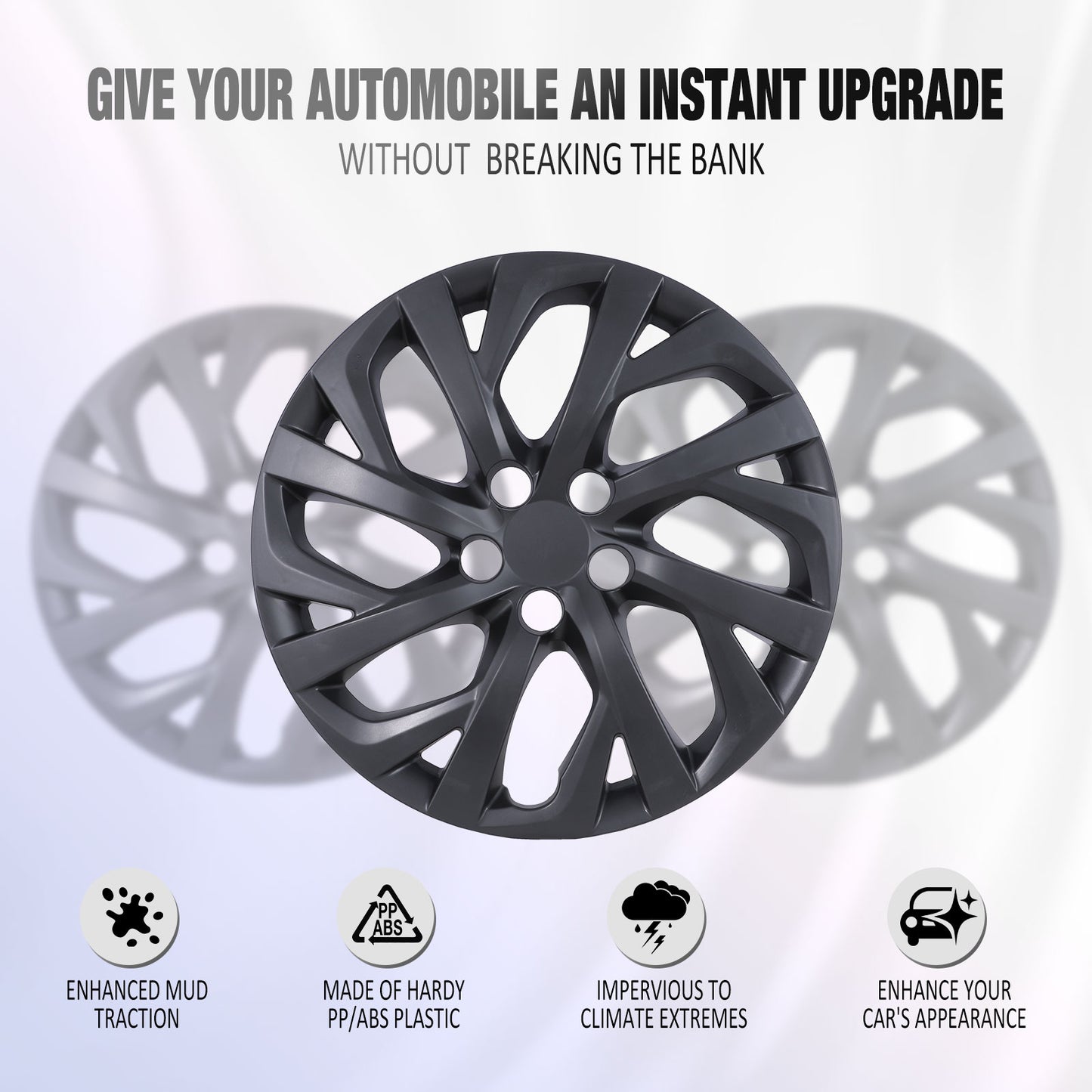 16 Inch Wheel Hubcaps for 2009-2026 TOYOTA Corolla and 2009-2014 TOYOTA Matrix - Matte Black