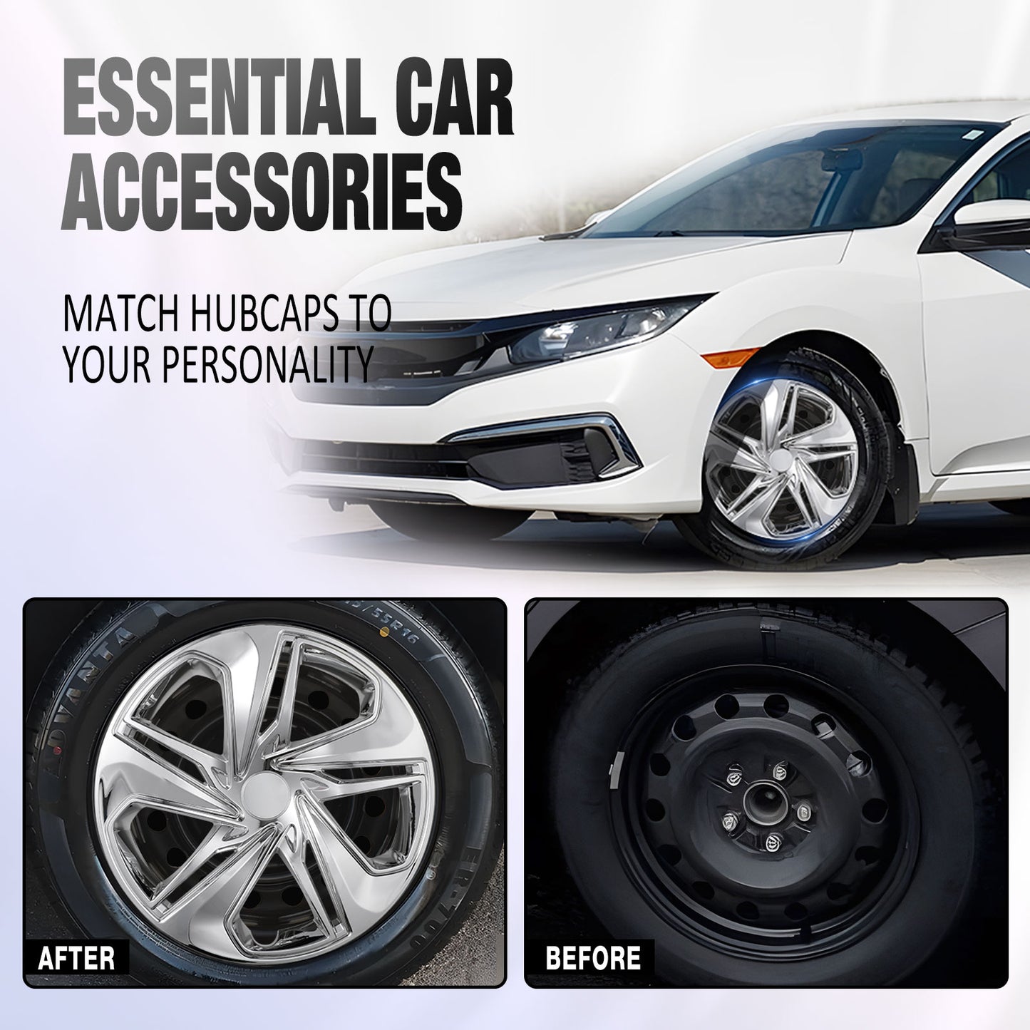 16 Inch Wheel Hubcaps for 2016-2026 Honda Civic Sedan - Chrome