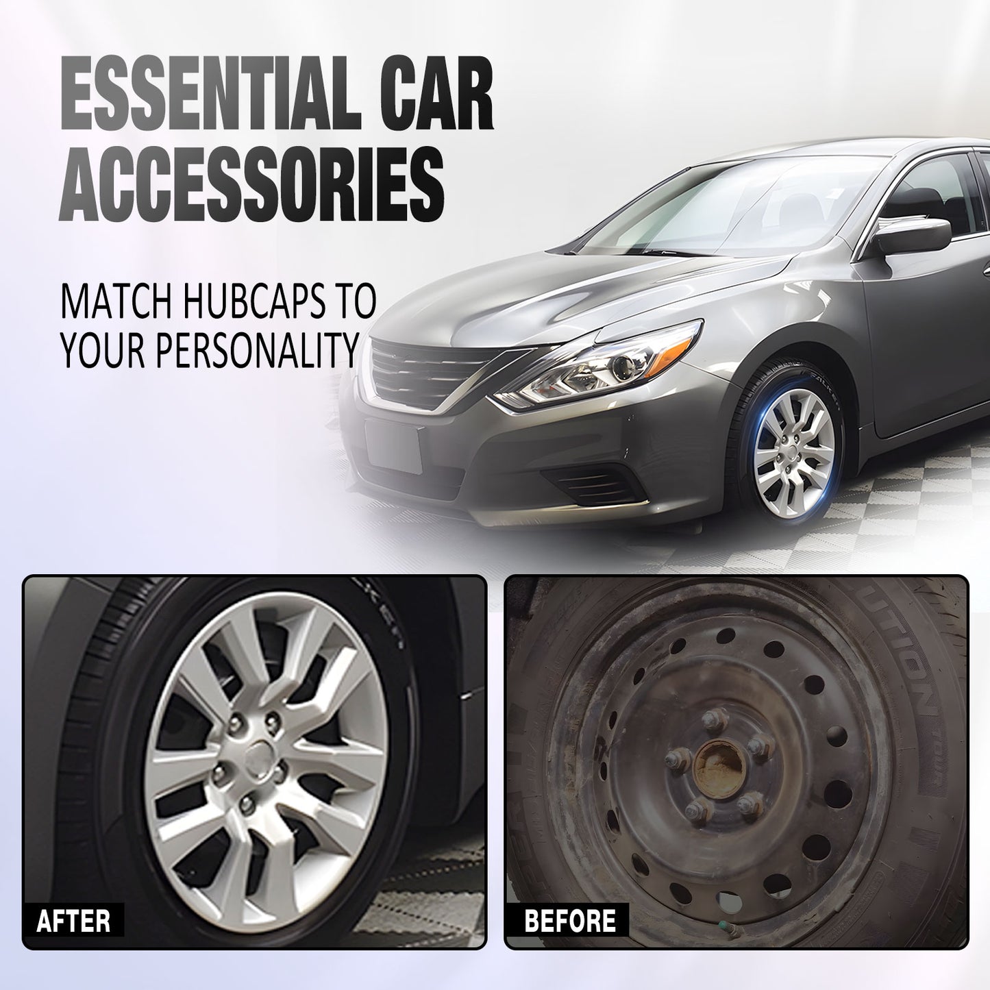 16 Inch Wheel Hubcaps for 2013-2018 Nissan Altima Sedan - Lacquer