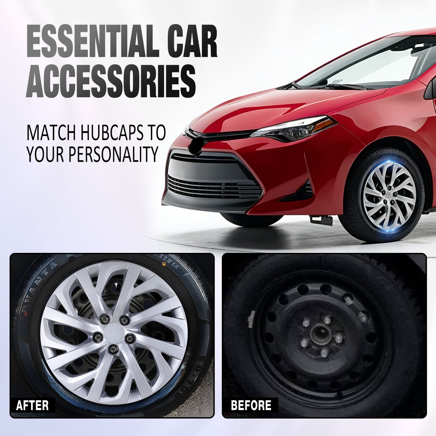 16 Inch Wheel Hubcaps for 2009-2026 TOYOTA Corolla and 2009-2014 TOYOTA Matrix - Lacquer