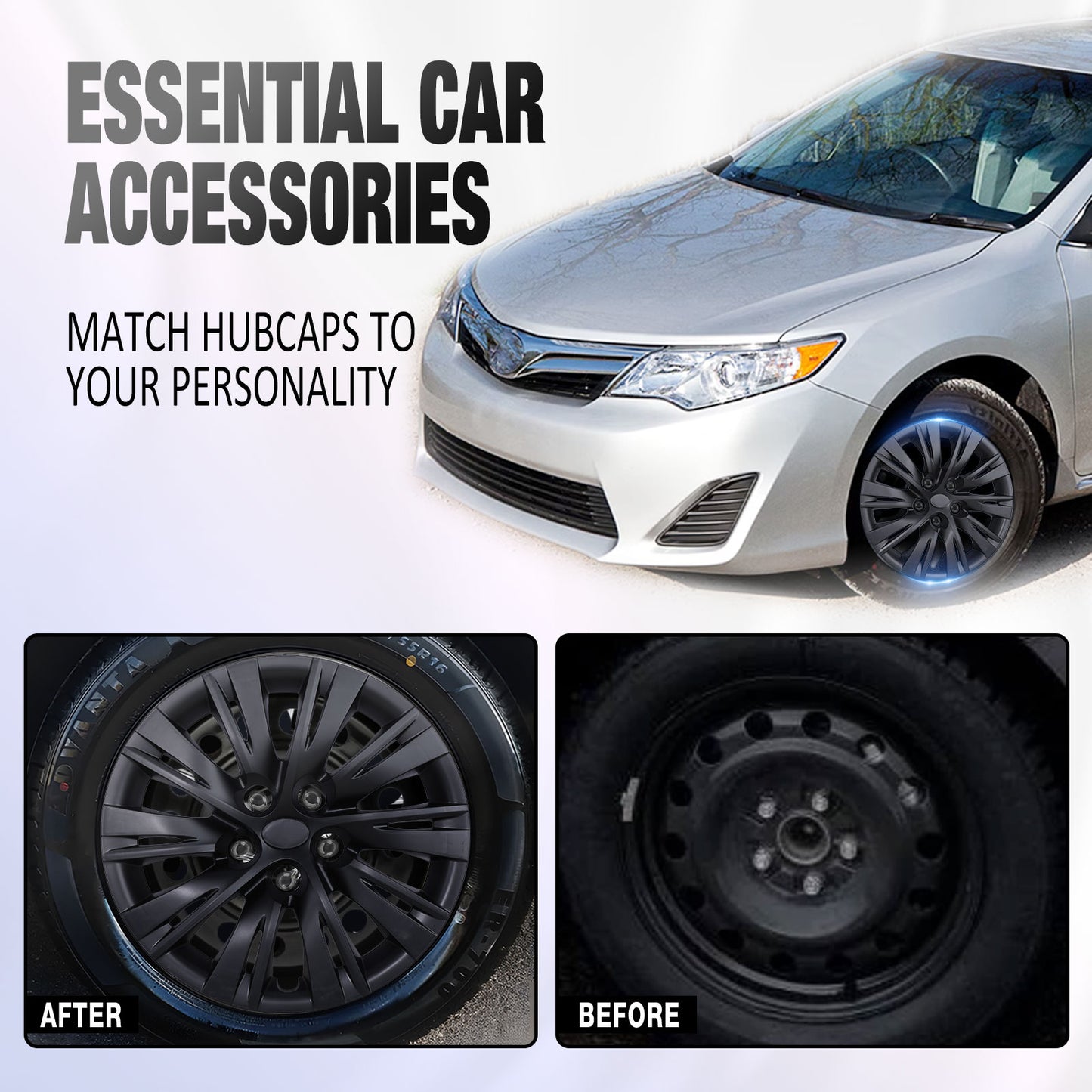 16 Inch Wheel Hubcaps for 2012-2014 TOYOTA Camry - Matte Black