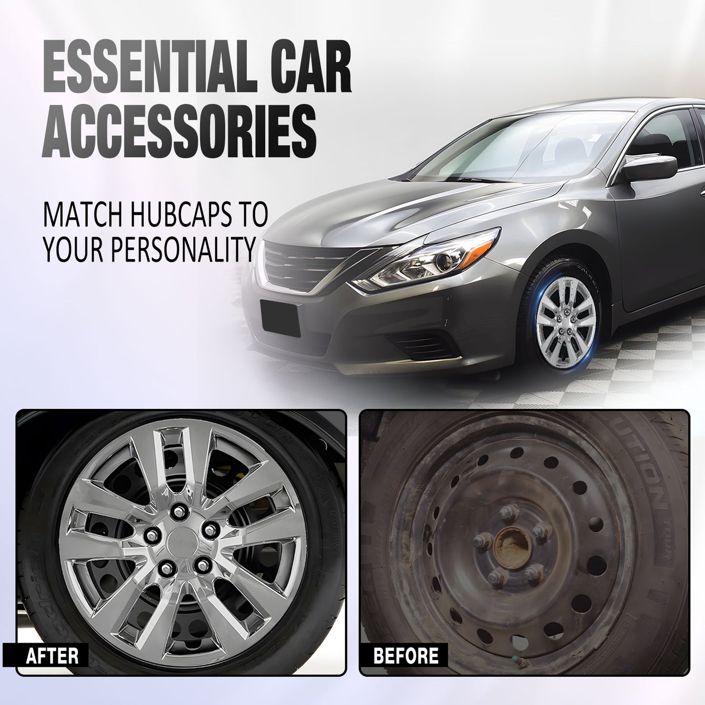 16 Inch Wheel Hubcaps for 2013-2018 Nissan Altima Sedan - Chrome