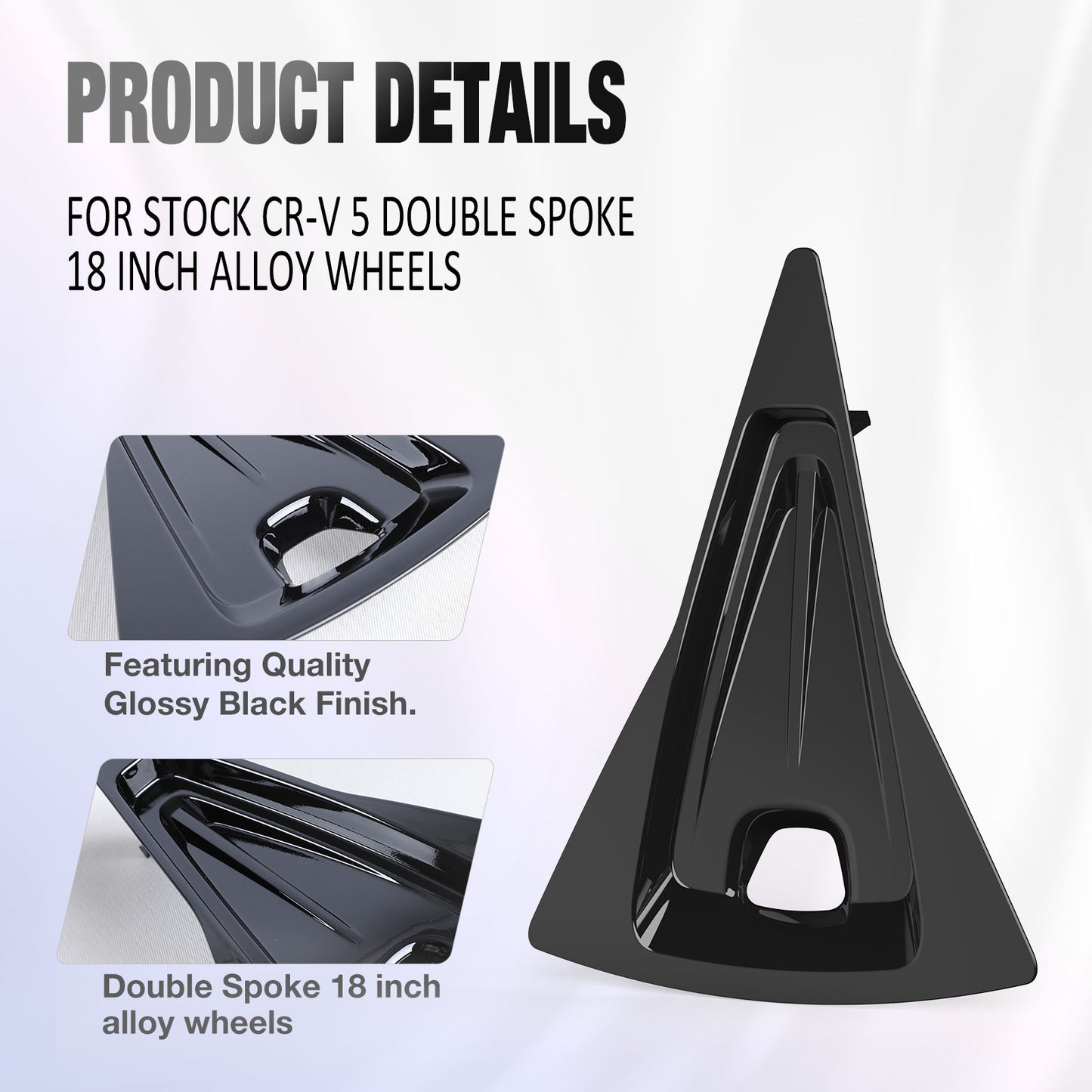 18 Inch Wheel Inserts for 2023-2025 Honda CR-V EX / EX-L - Black Lacquer (S2 Style)