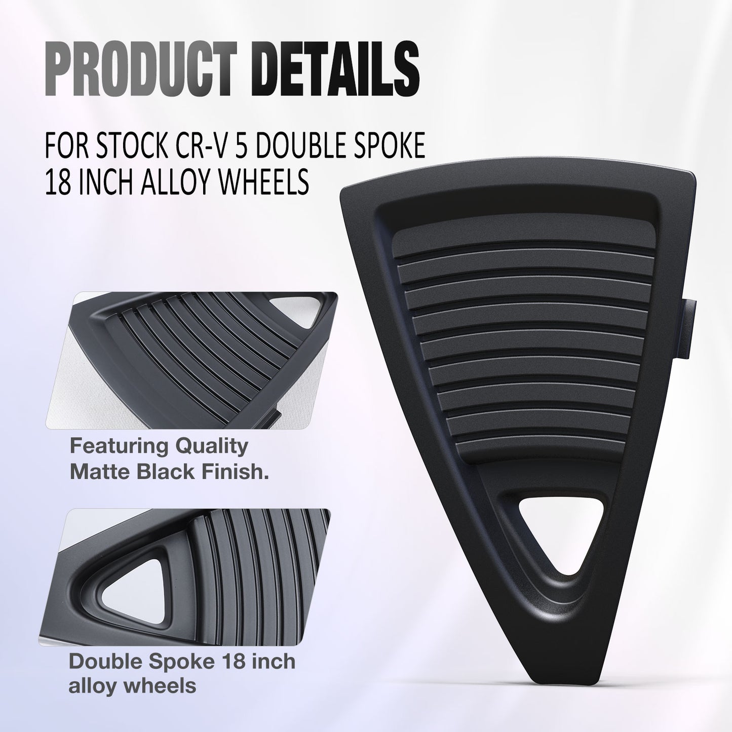18 Inch Wheel Inserts for 2023-2025 Honda CR-V EX / EX-L - Matte Black (S1 Style)