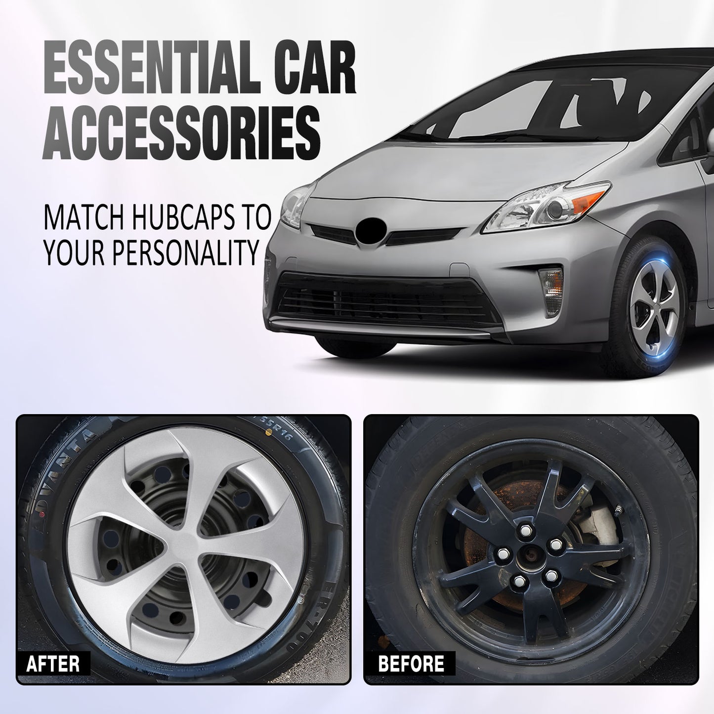15 Inch Wheel Hubcaps for 2010-2015 TOYOTA Prius - Lacquer