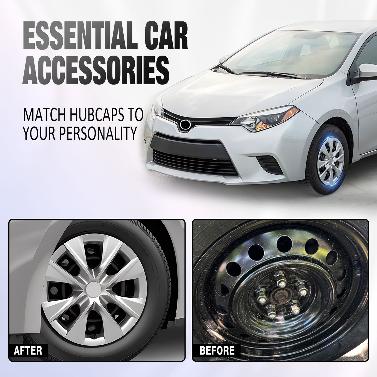 15 Inch Wheel Hubcaps for 2009-2019 TOYOTA Corolla - Lacquer