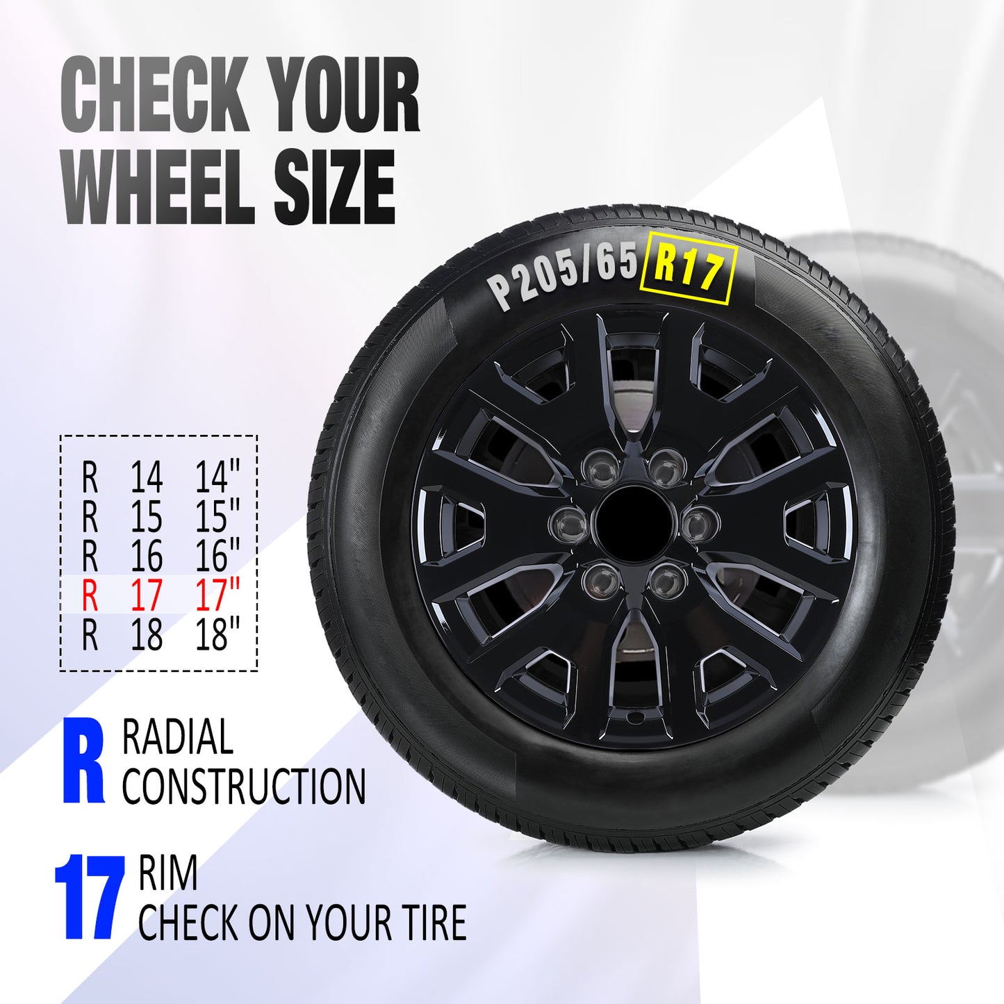 17 Inch Wheel Skins for 2024-2026 Toyota Tacoma - Black Lacquer