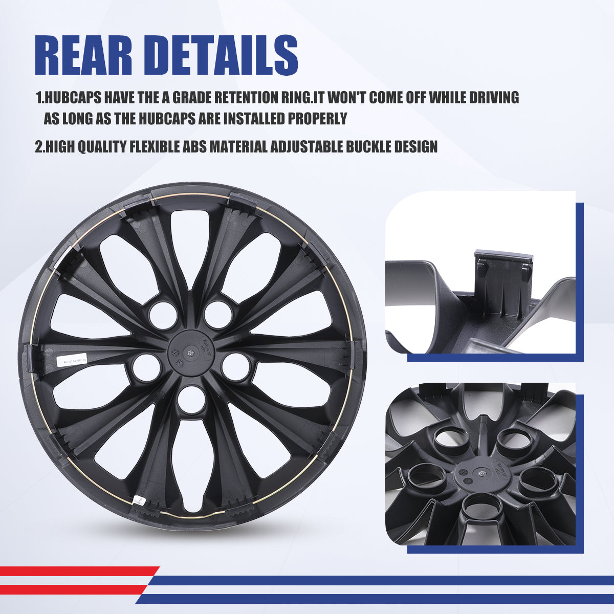 16 Inch Wheel Hubcaps for 2015-2017 TOYOTA Camry - Matte Black