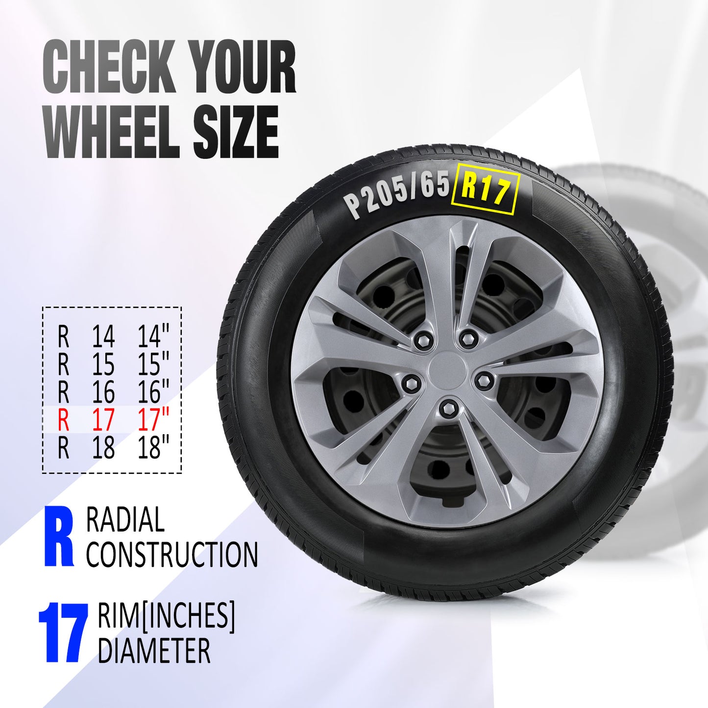 17 Inch Wheel Hubcaps for 2024-2026 Chevy Trax - Lacquer