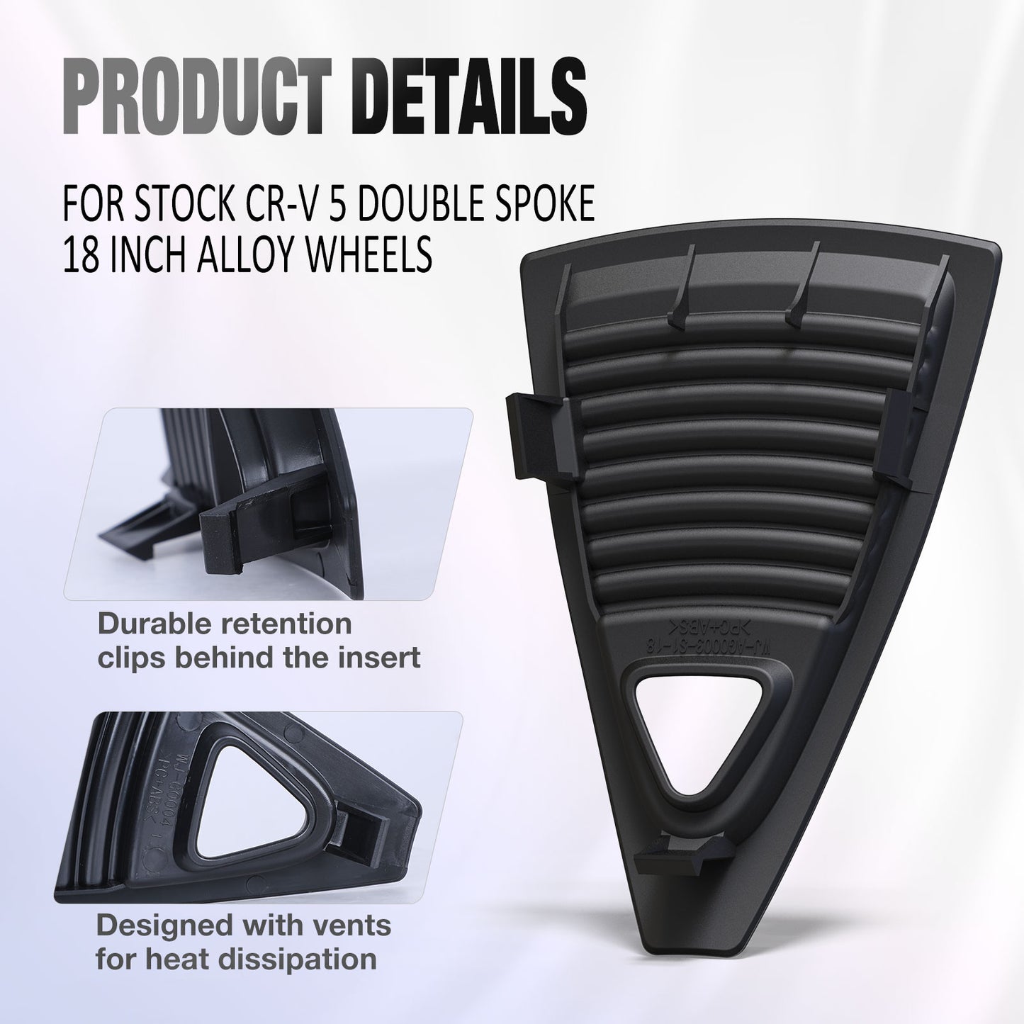 18 Inch Wheel Inserts for 2023-2025 Honda CR-V EX / EX-L - Matte Black (S1 Style)
