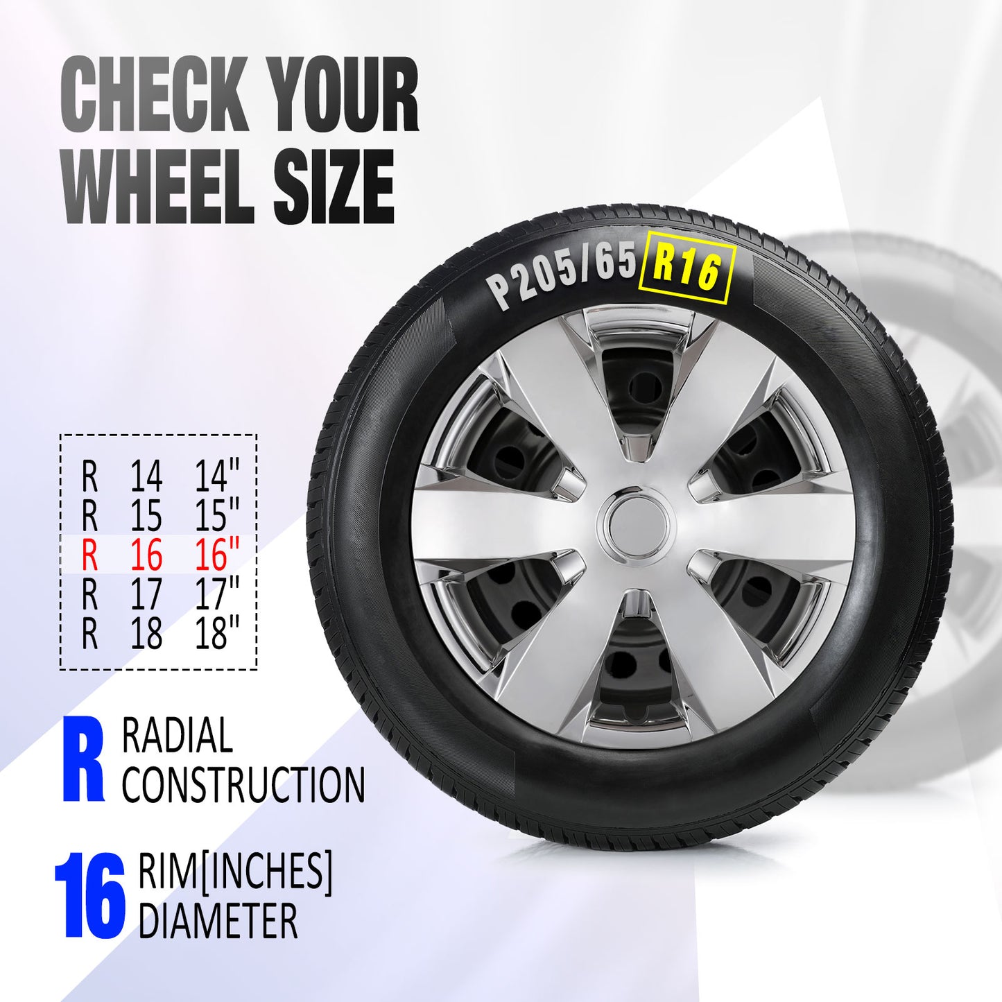 16 Inch Wheel Hubcaps for 2007-2011 TOYOTA Camry - Chrome