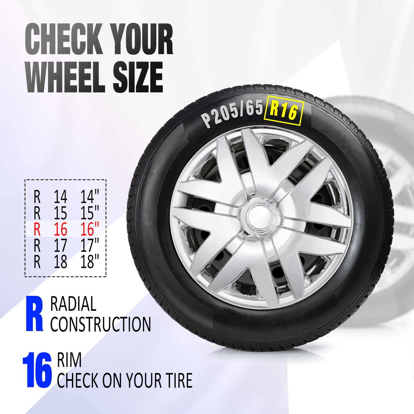 16 Inch Wheel Hubcaps for 2004-2010 Toyota Sienna - Chrome