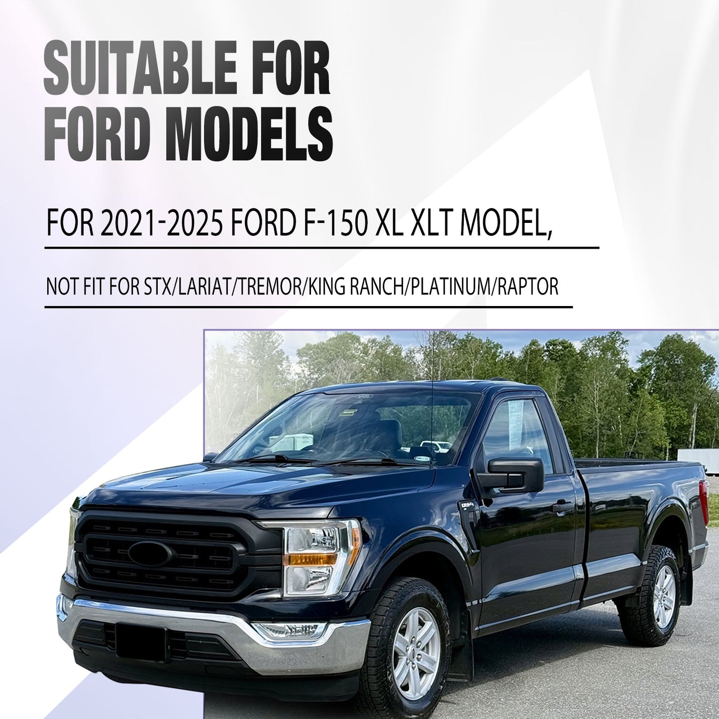 17 Inch Wheel Skins for 2021-2025 Ford F-150 - Black Lacquer