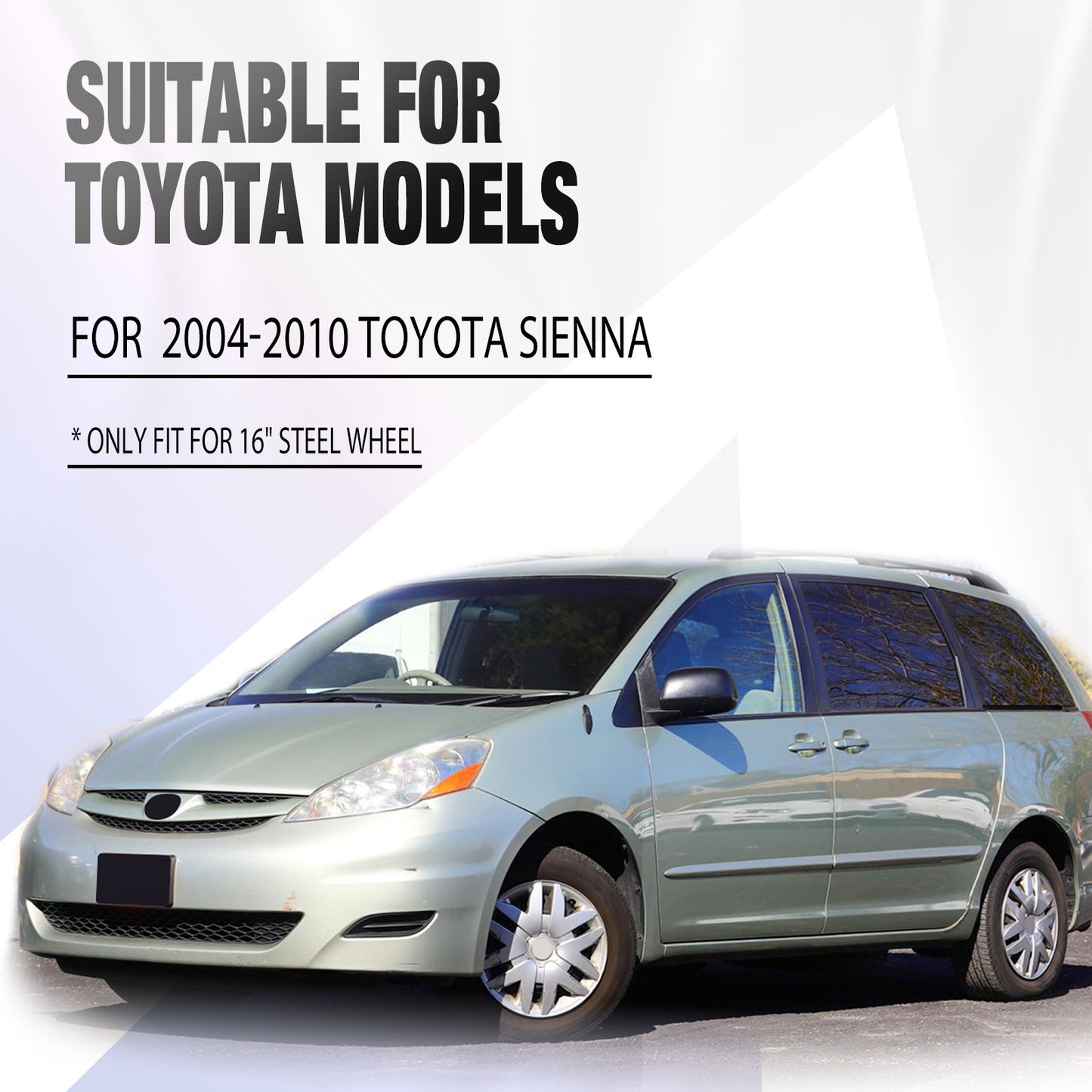 16 Inch Wheel Hubcaps for 2004-2010 Toyota Sienna - Lacquer