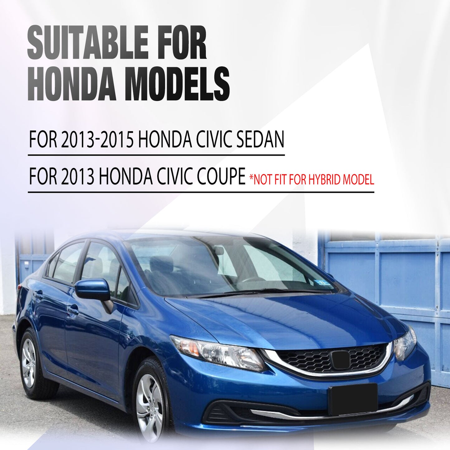15 Inch Wheel Hubcaps for 2013-2015 Honda Civic Sedan/ 2013 Honda Civic Coupe - Chrome