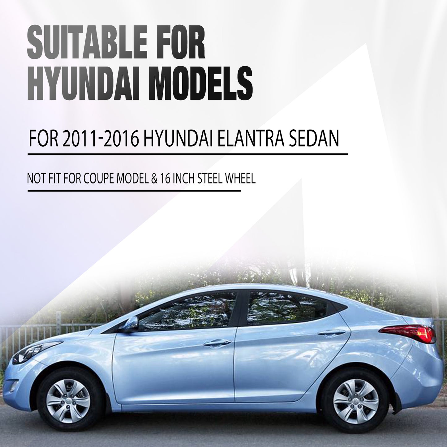 15 Inch Wheel Hubcaps for 2011-2016 Hyundai Elantra Sedan - Lacquer